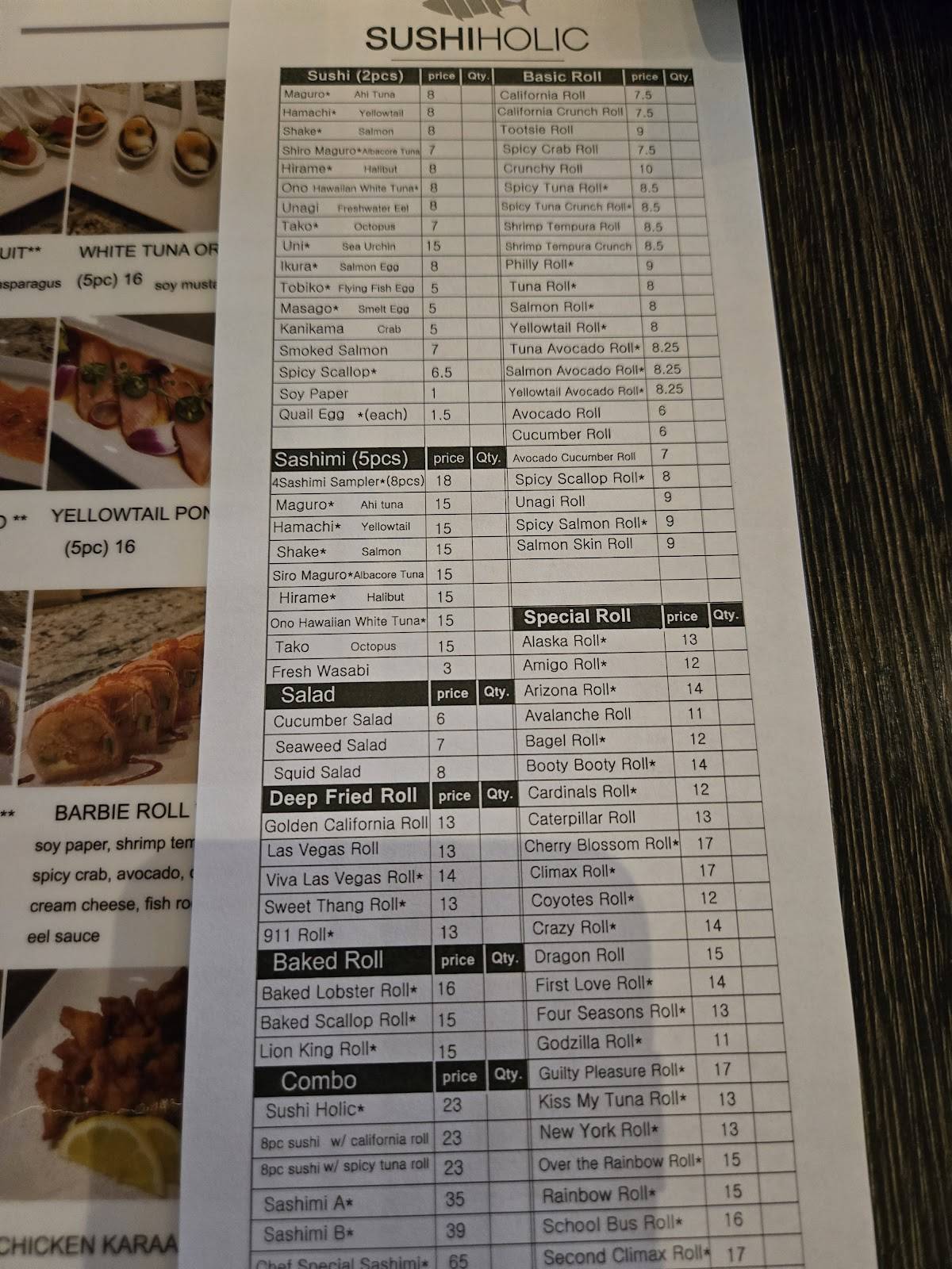 Sushiholic меню