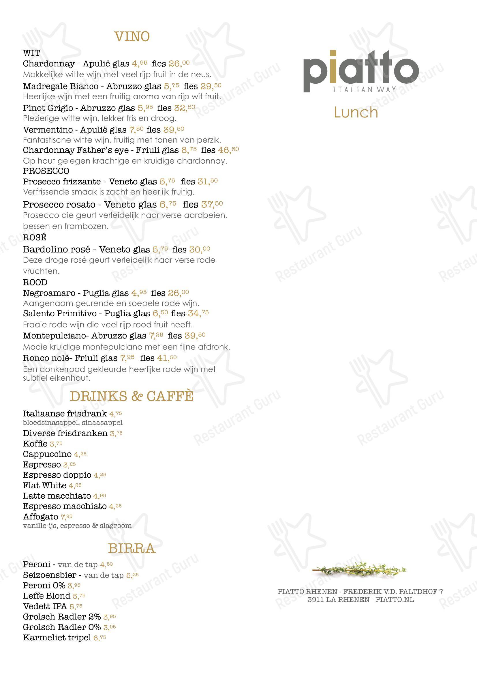 Piatto в Rhenen - 菜单