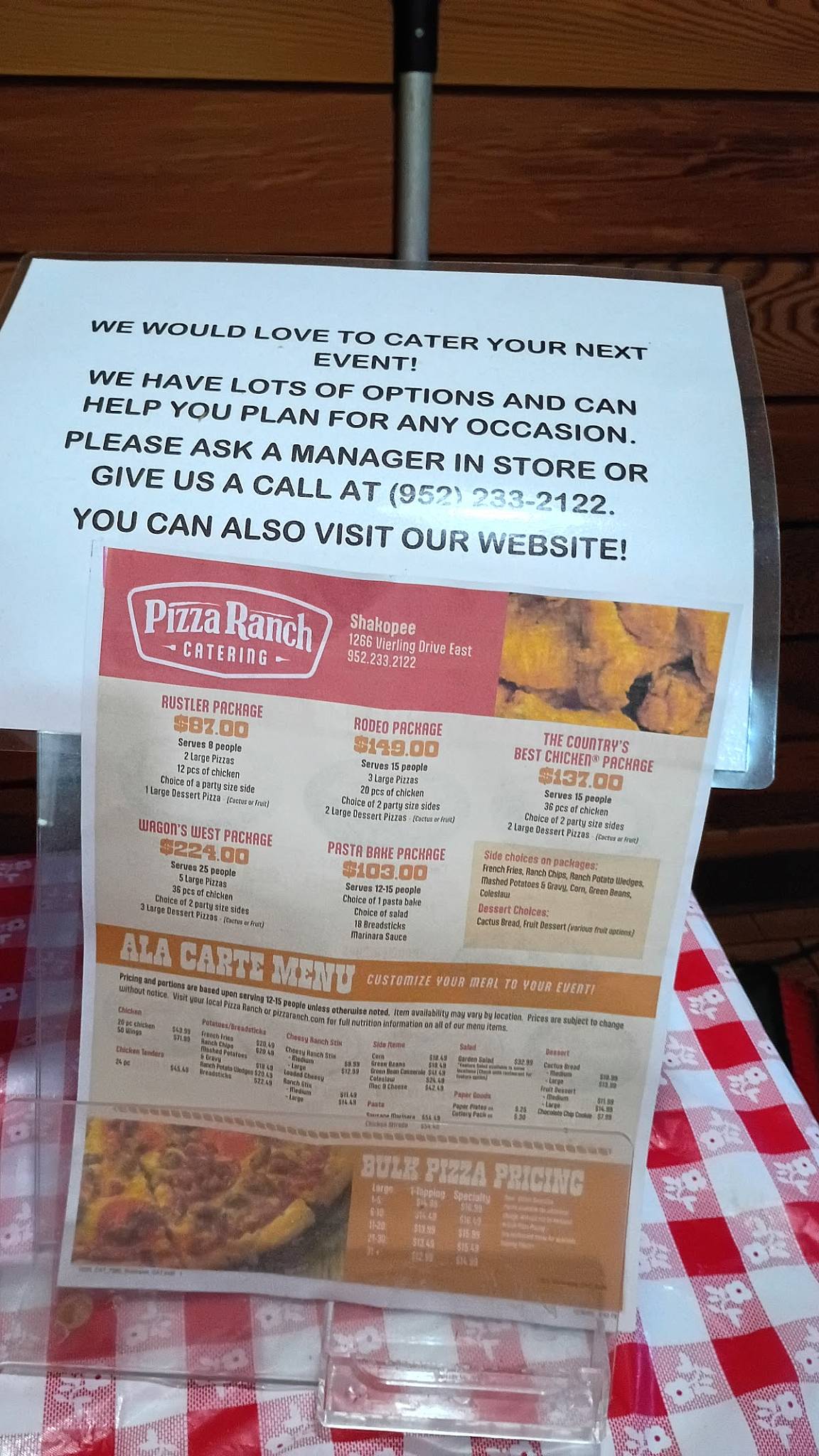 Pizza Ranch меню