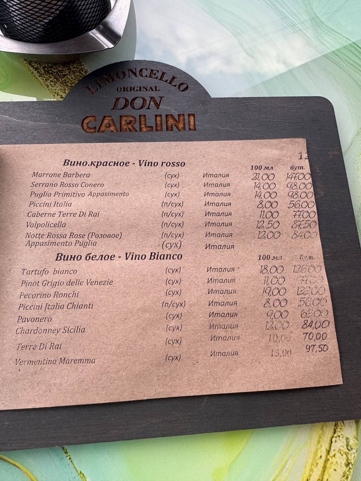 Il Grottino меню