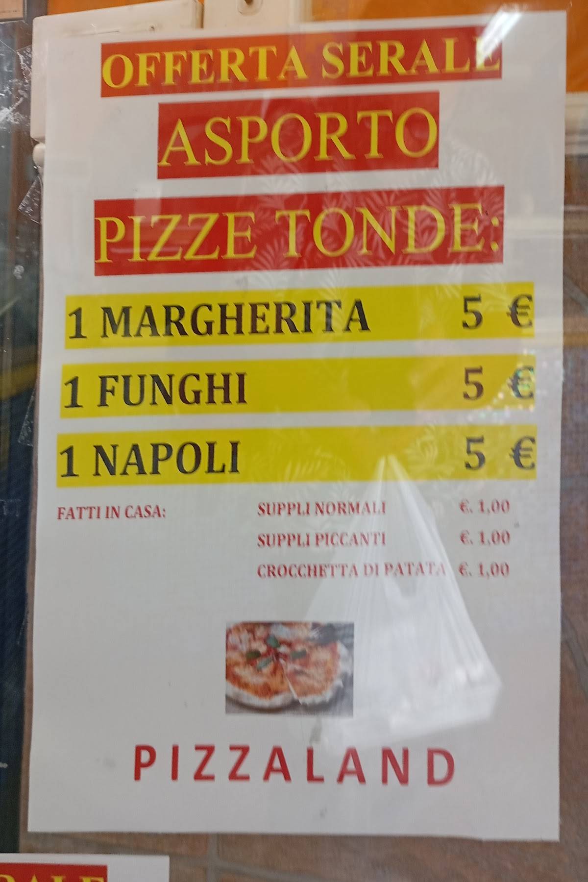 Pizzeria Pizza Land меню