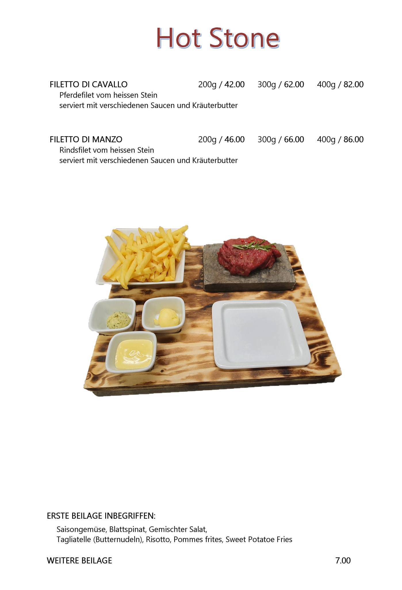 Restaurant Sonne Rüti ZH меню