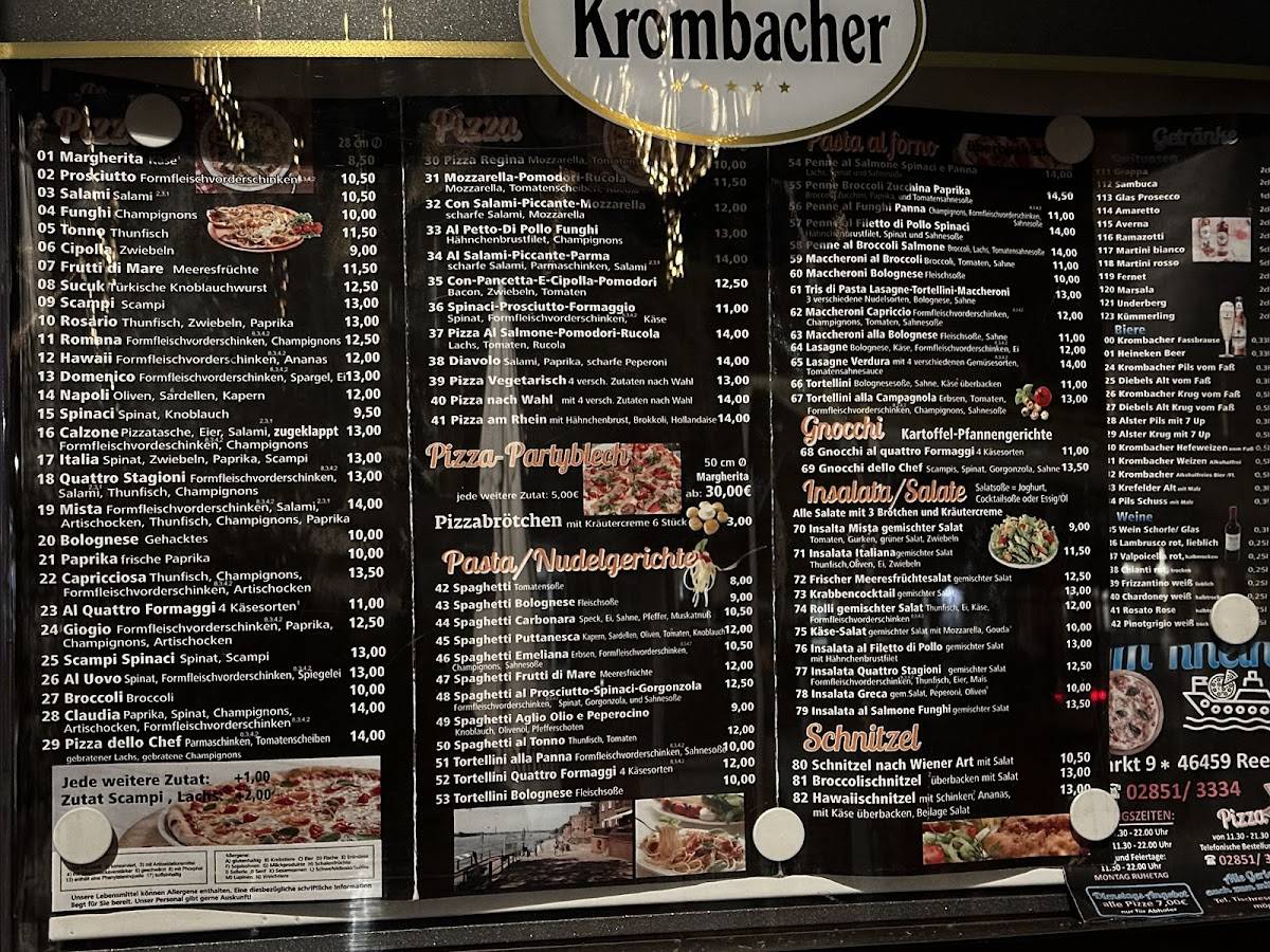 Pizzeria am Rhein меню