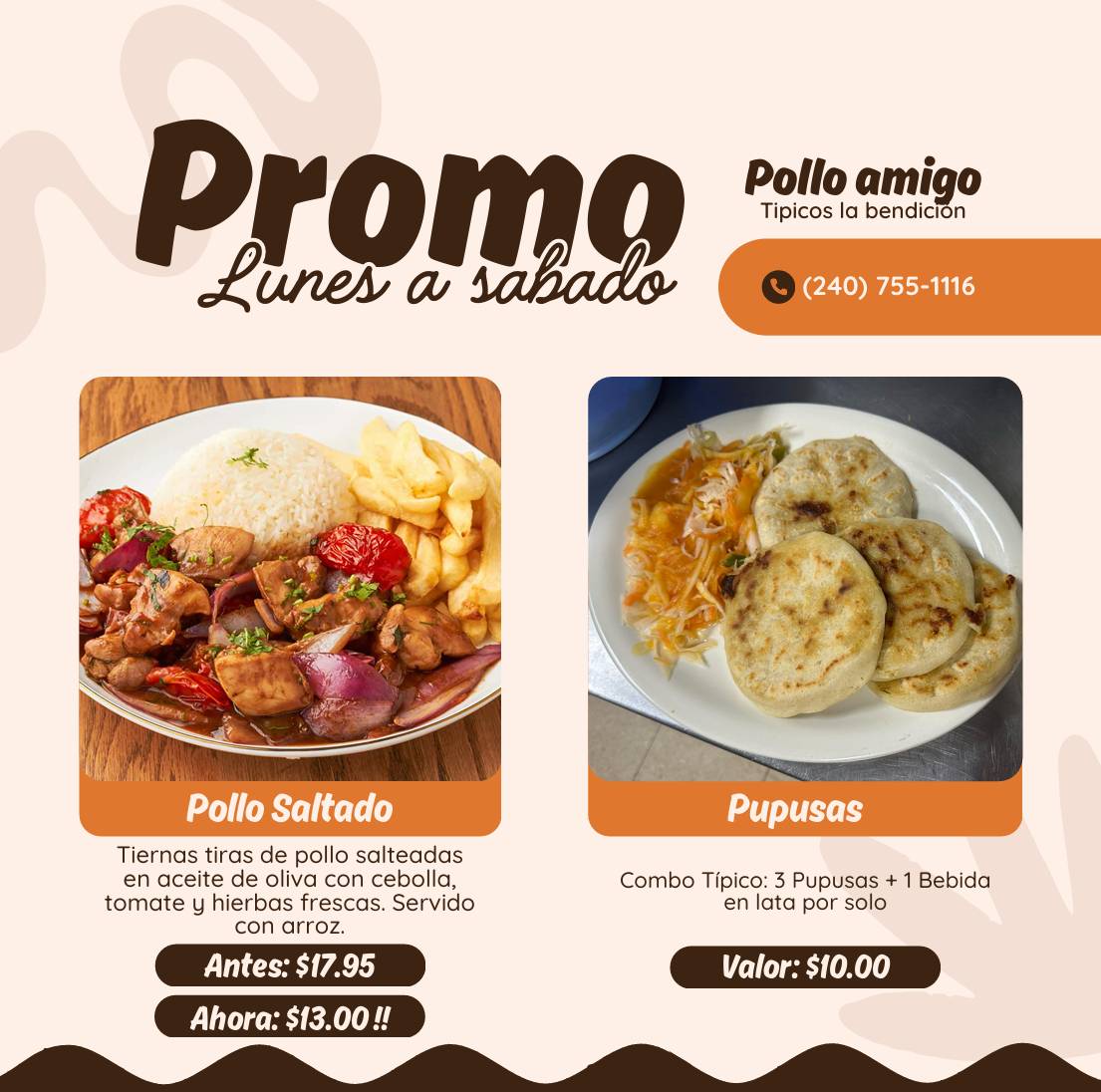 Pollo Amigo Tipicos la Bendicion меню