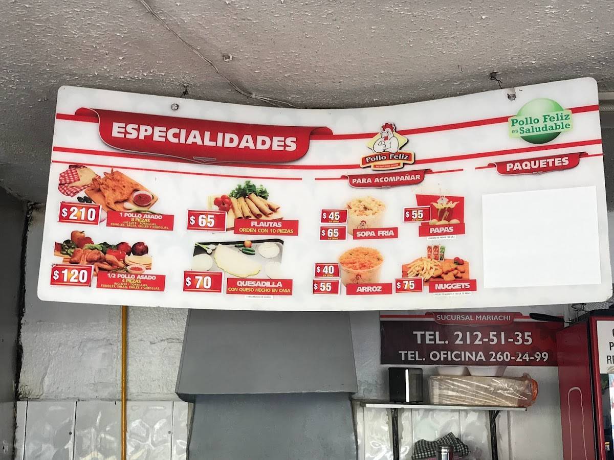 Pollo Feliz меню