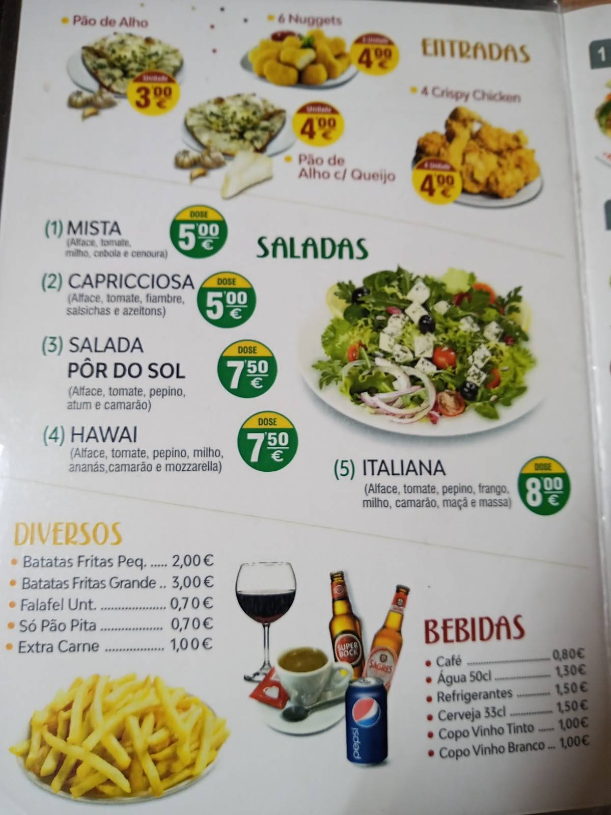 Por do sol kebab e pizza меню