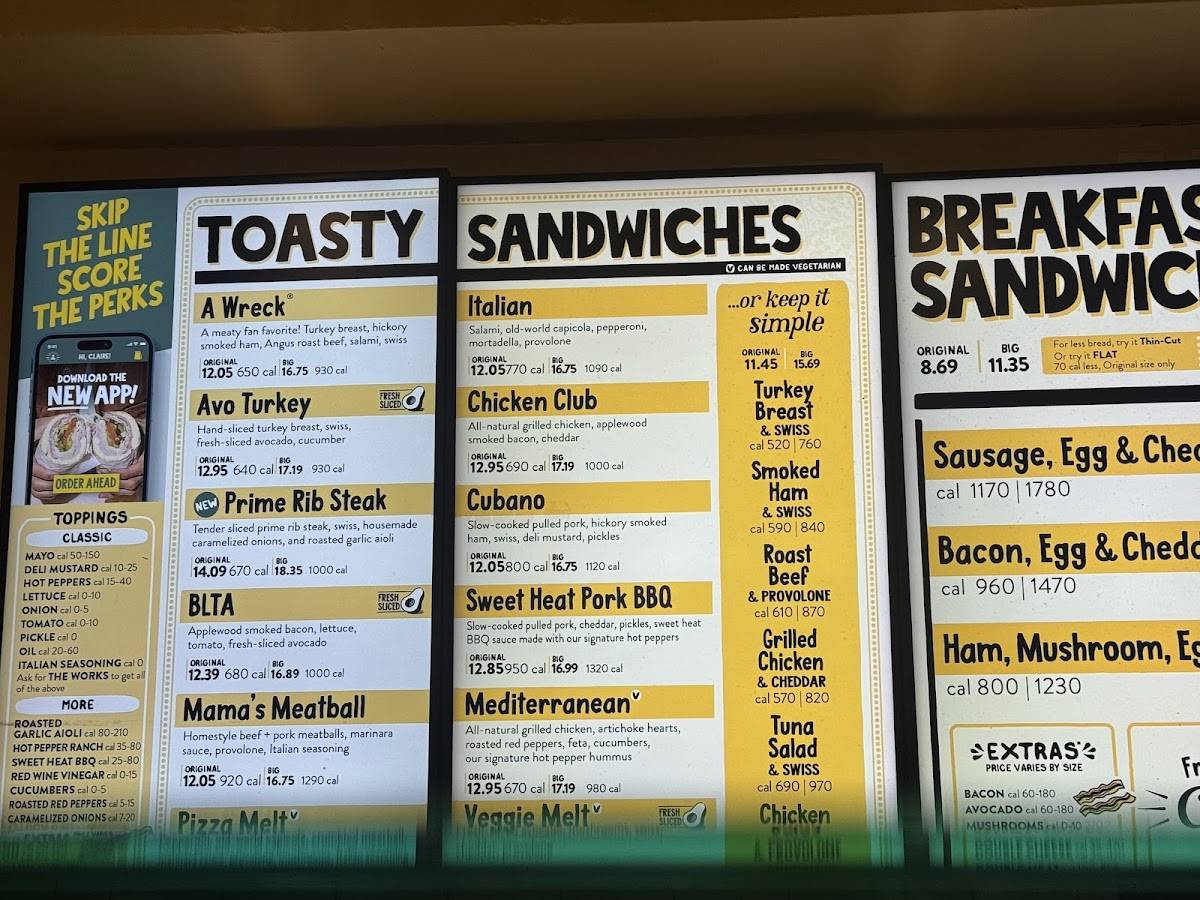 Potbelly Sandwich Works меню
