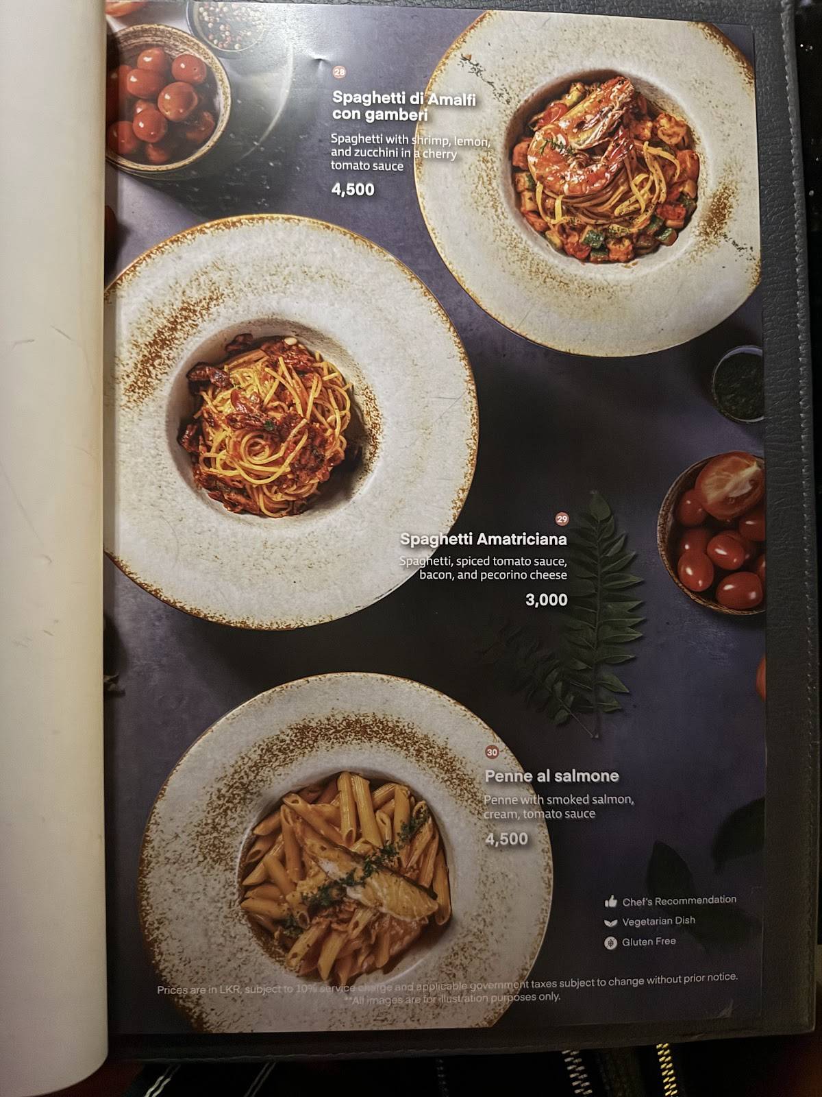 Prego Colombo меню