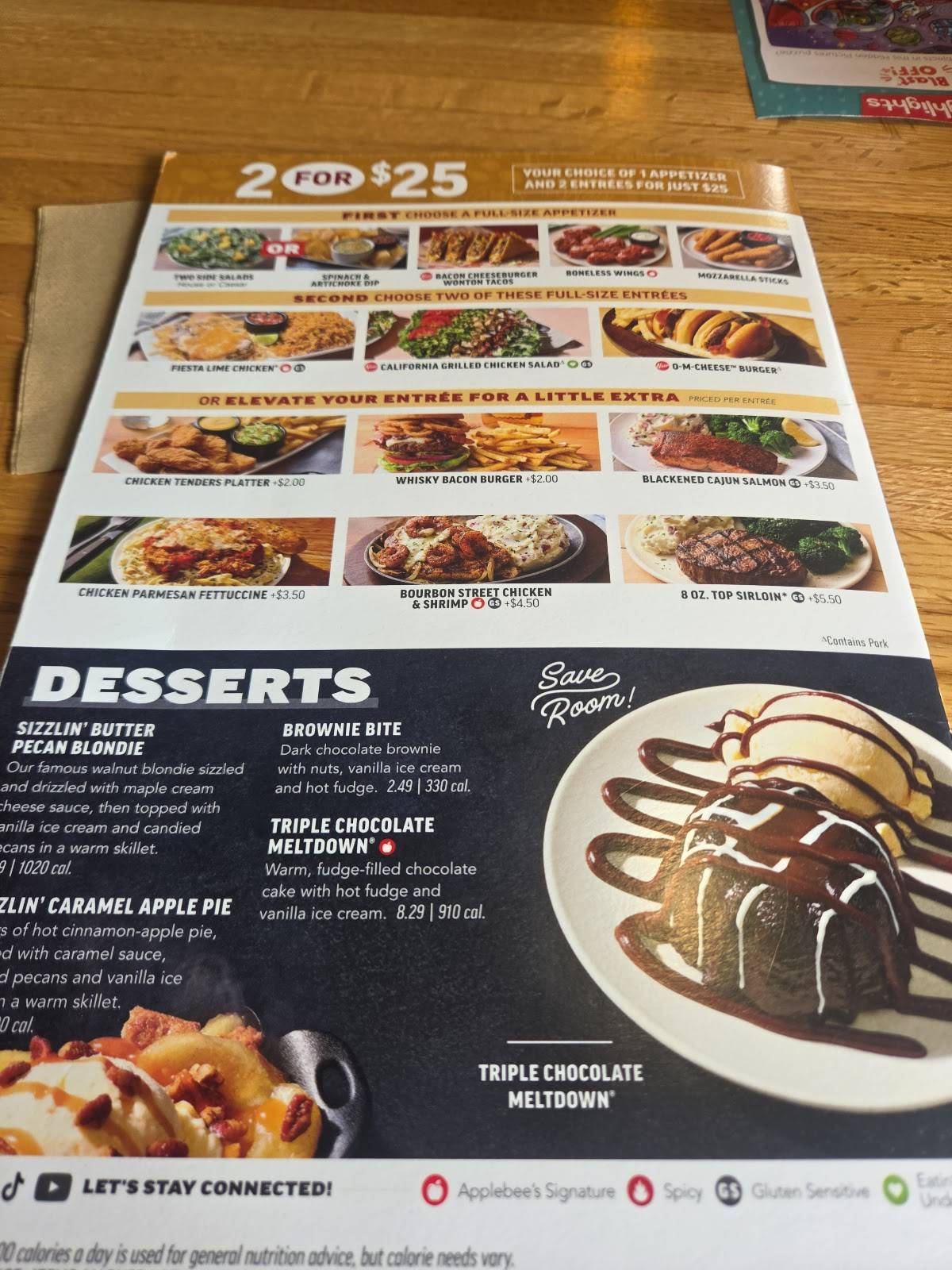Applebee's Grill + Bar меню