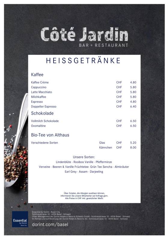 Le Bar меню