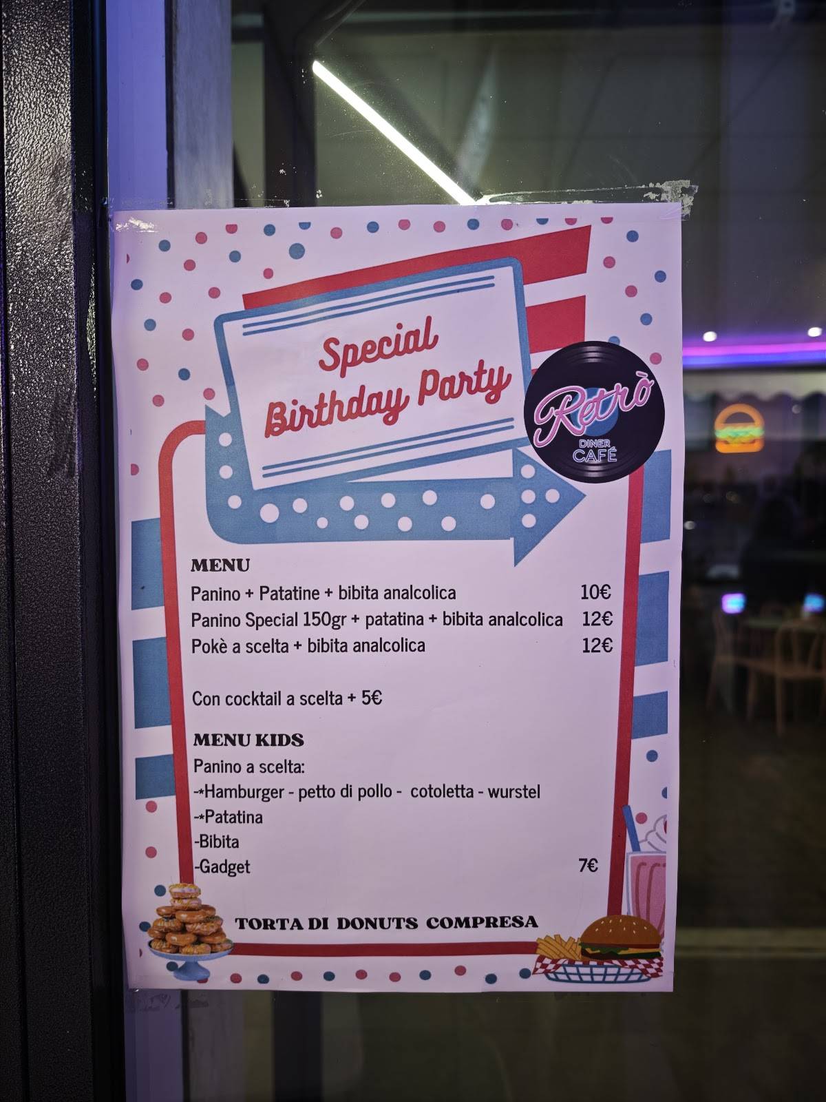 Retró Diner Cafe меню