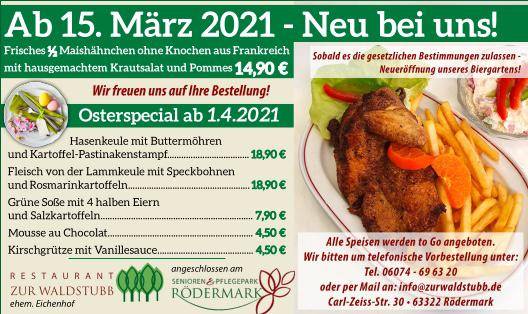 Rödermark Restaurant zur Waldstubb меню