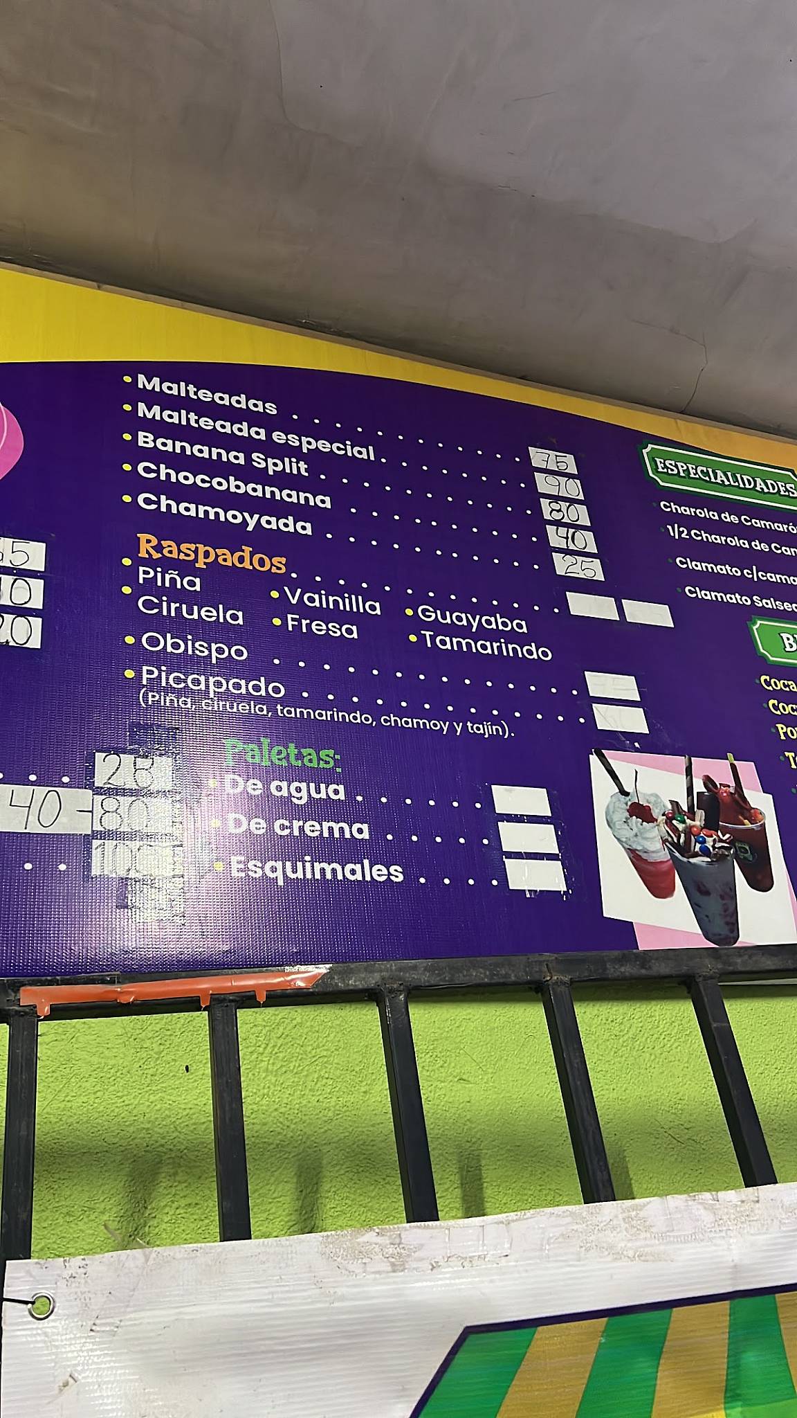 REFRESQUERÍA "La Rana Snacks" меню