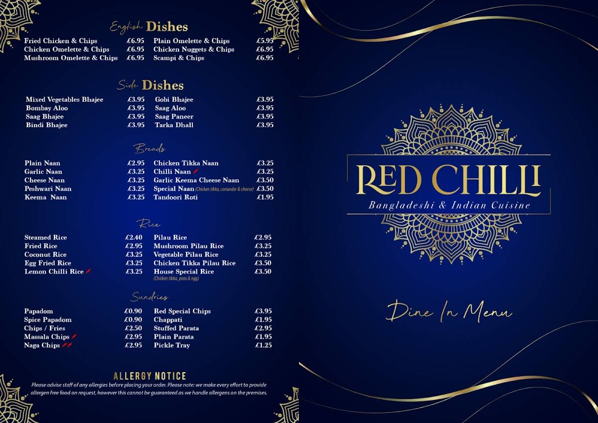 Red Chilli меню