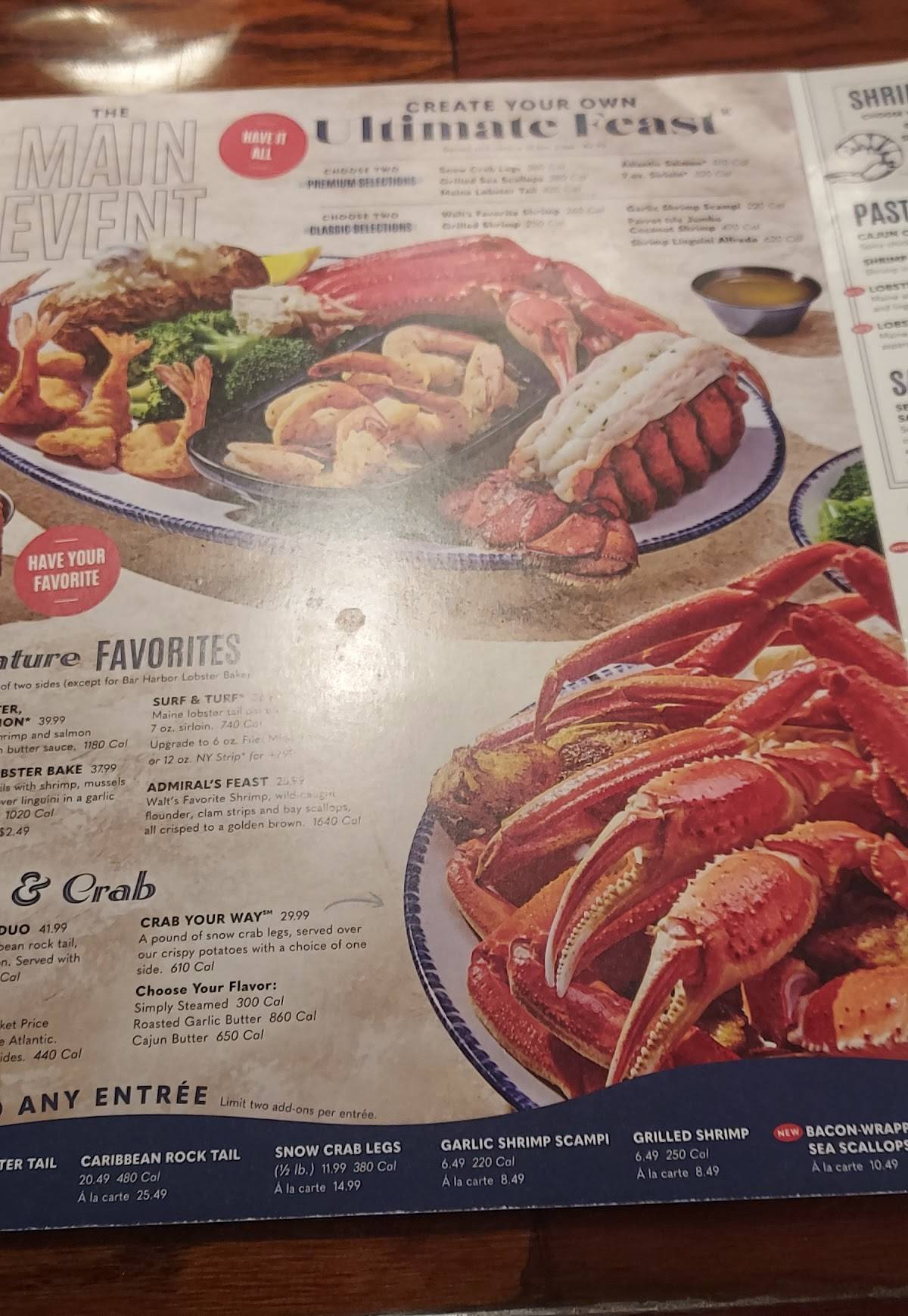 Red Lobster меню