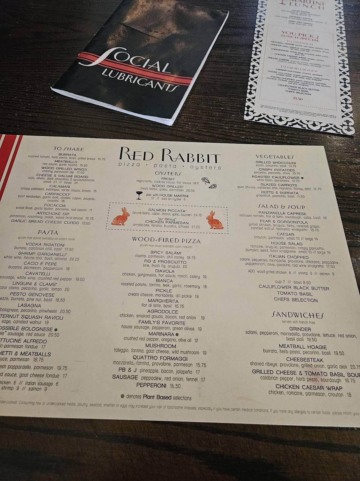 Red Rabbit Minneapolis меню