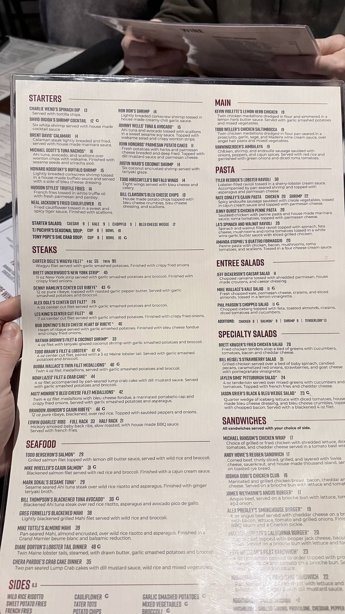 Red Rocks Cafe: Birkdale Village меню