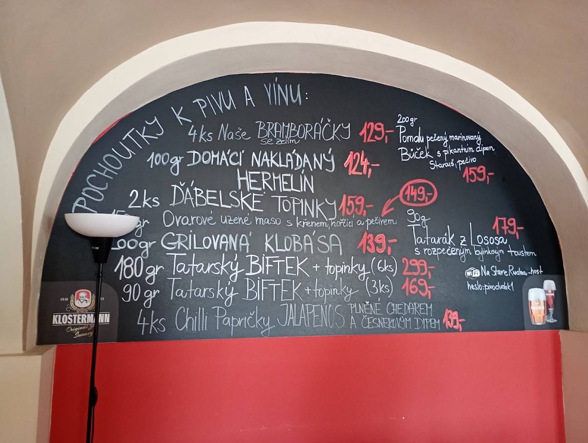 Restaurace Na Staré Rudná Hořelice меню