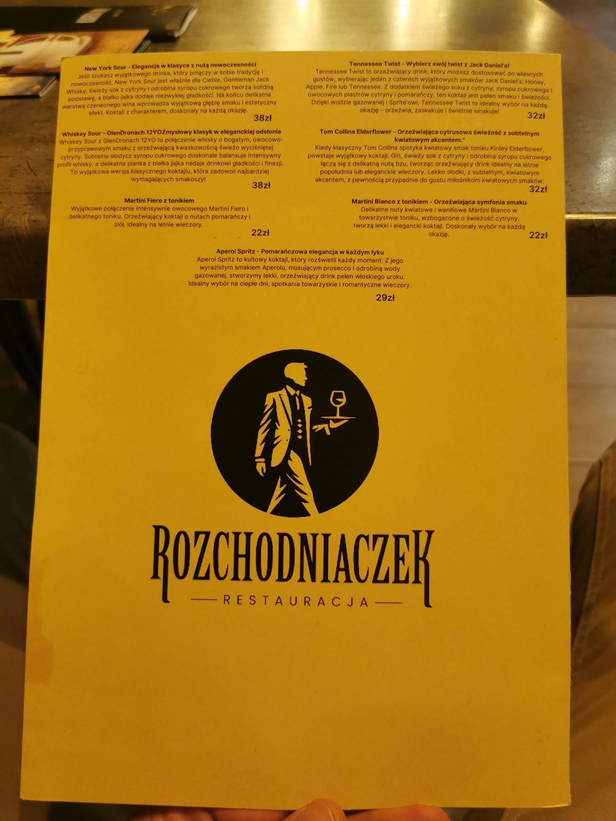 Restauracja Rozchodniaczek меню