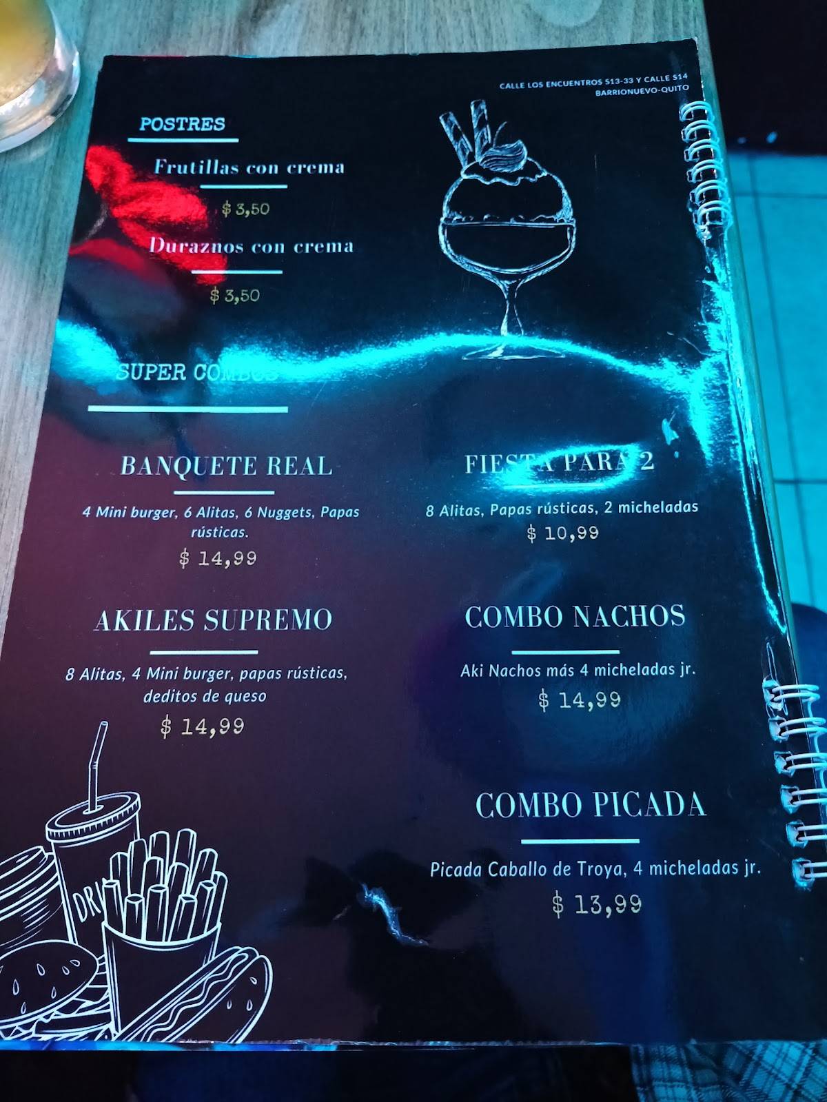 Akiles Restobar меню