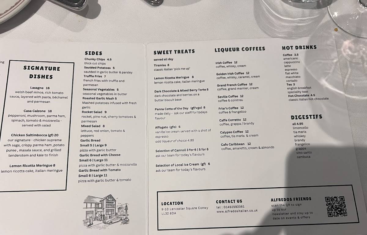 Alfredo's Restaurant меню