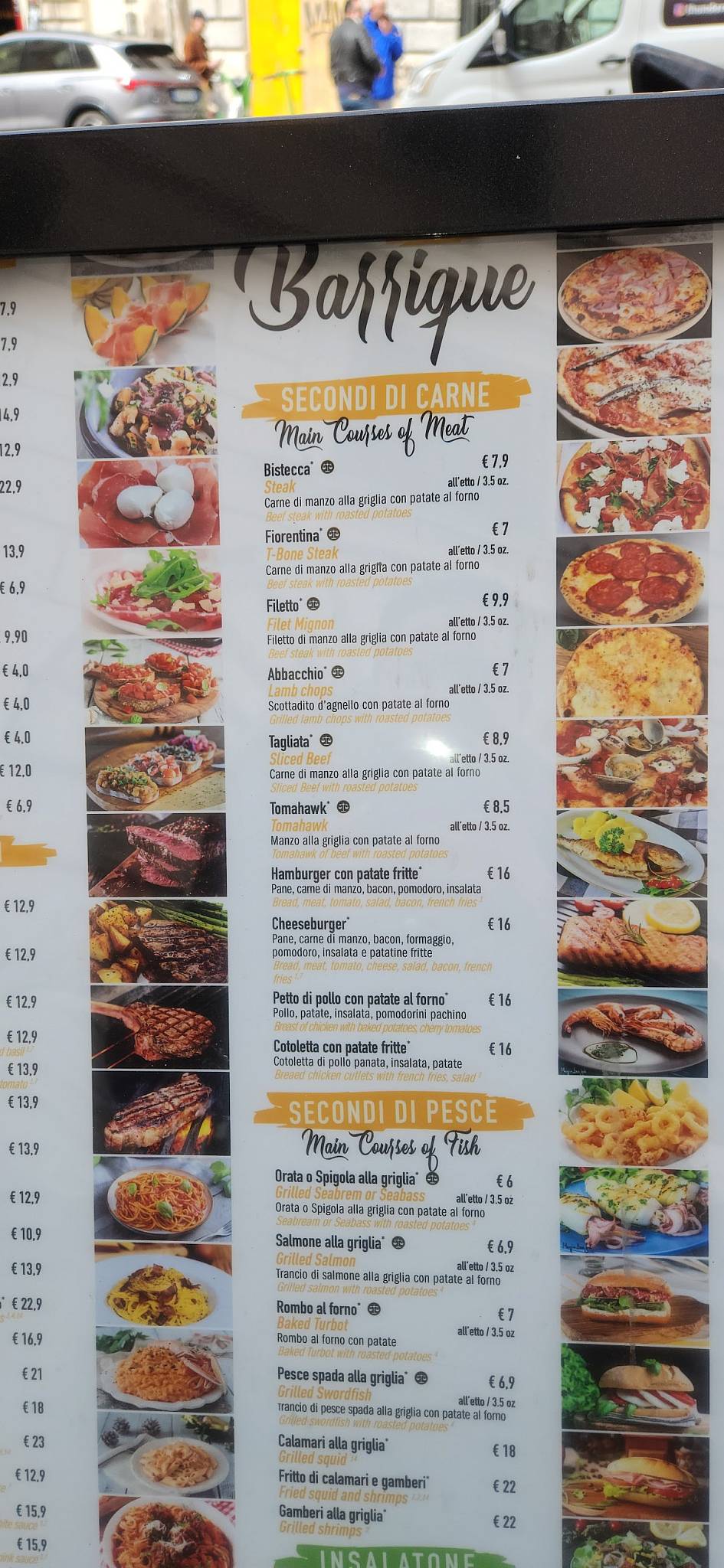 Barrique Ristorante меню