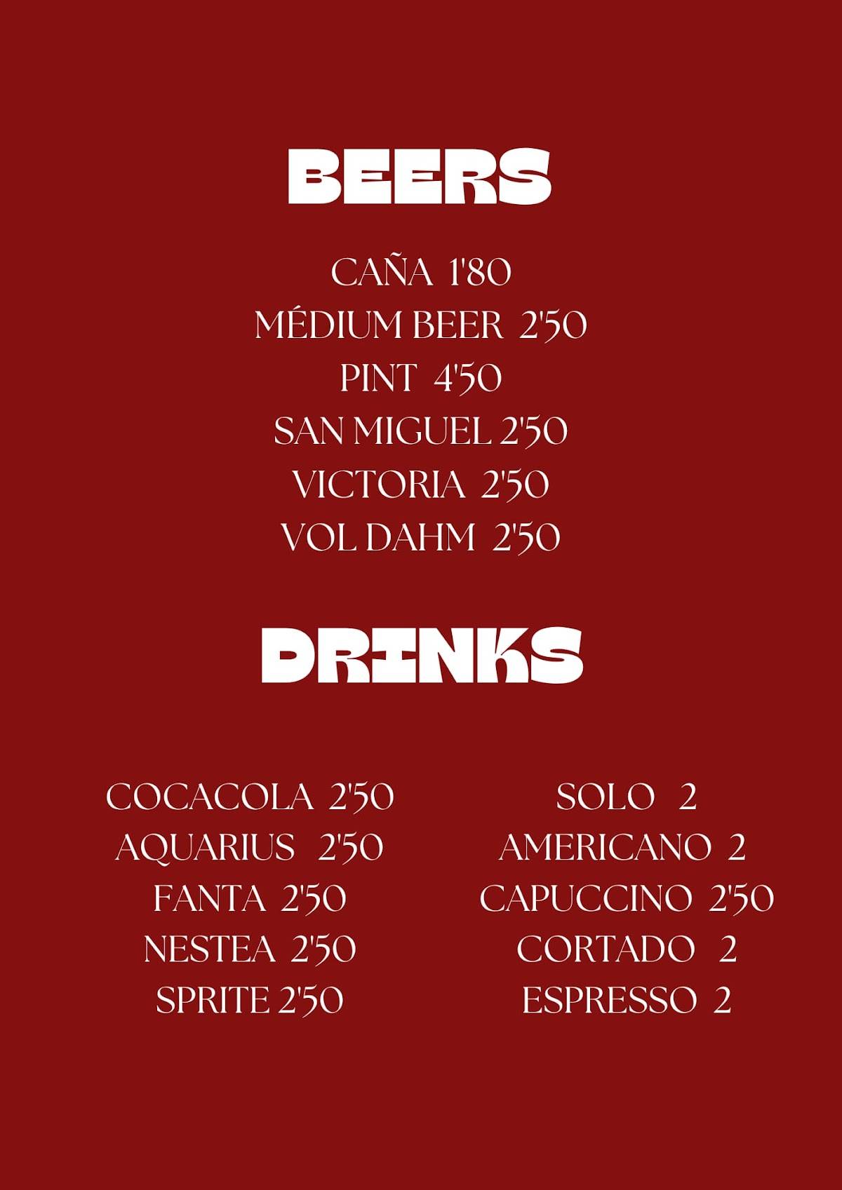 Brucho Bar меню