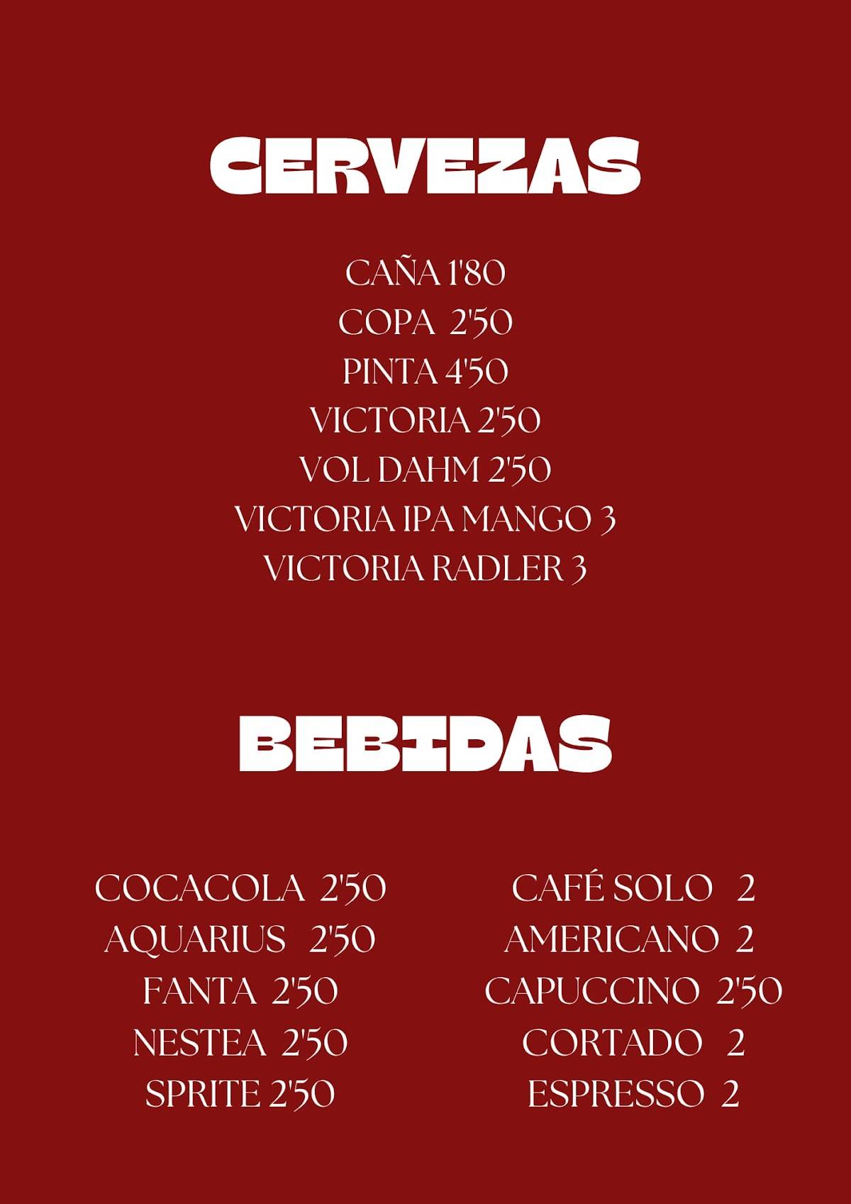 Brucho Bar меню