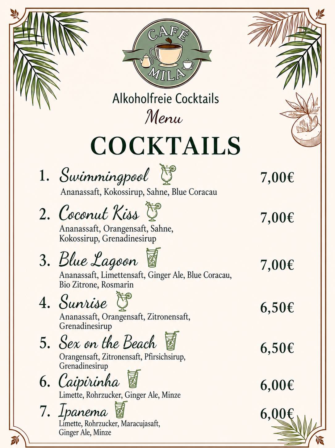 Café Mila меню