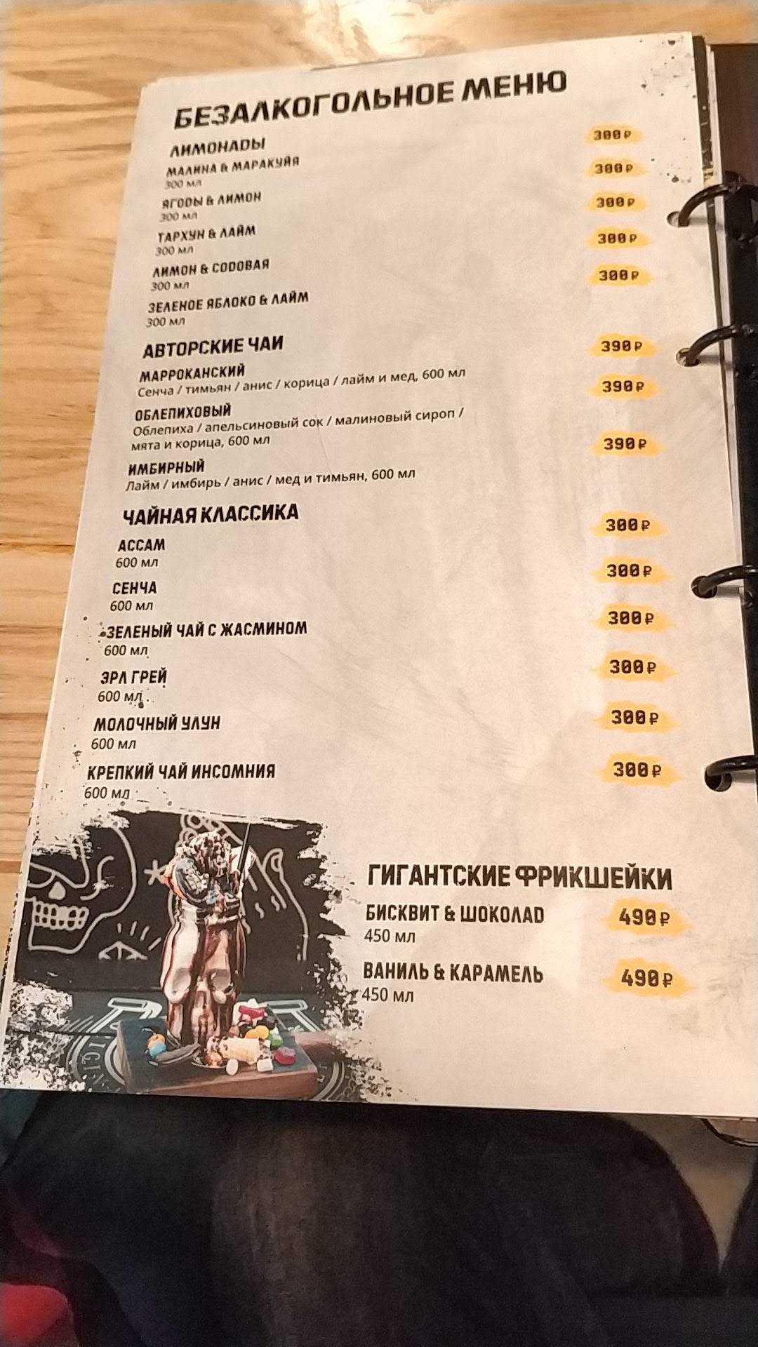 Cernovar Troparevo меню