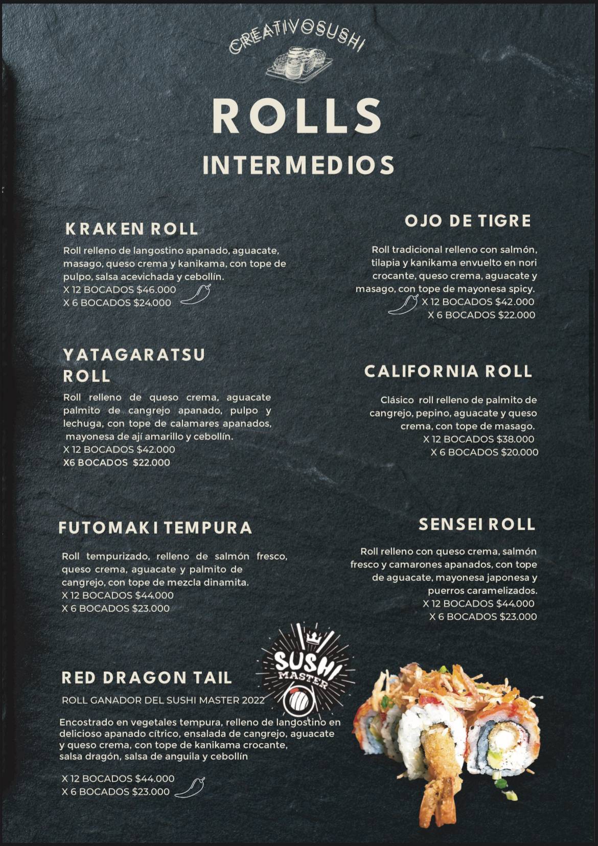 Creativo Sushi Rionegro меню