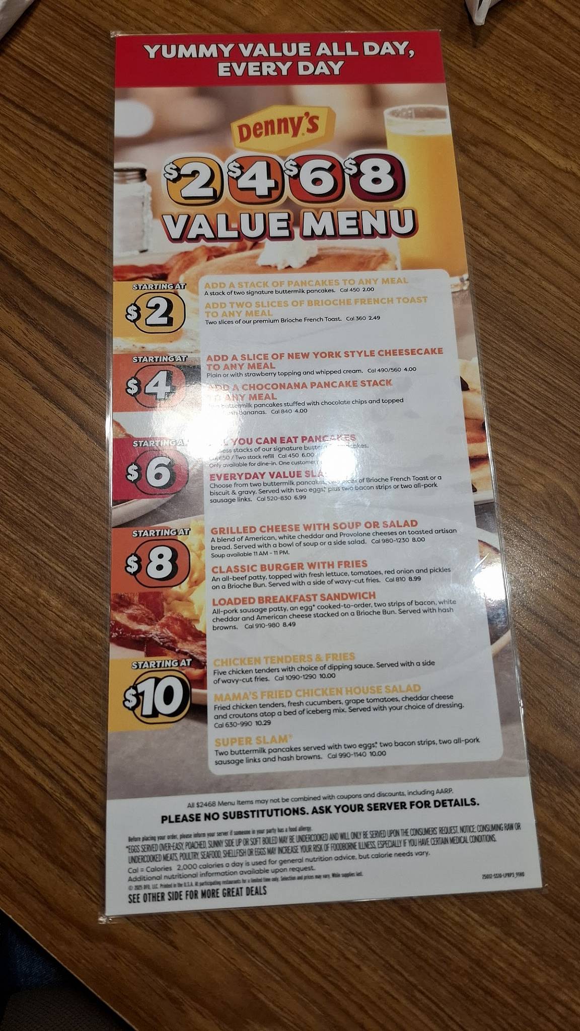 Denny's Restaurant меню