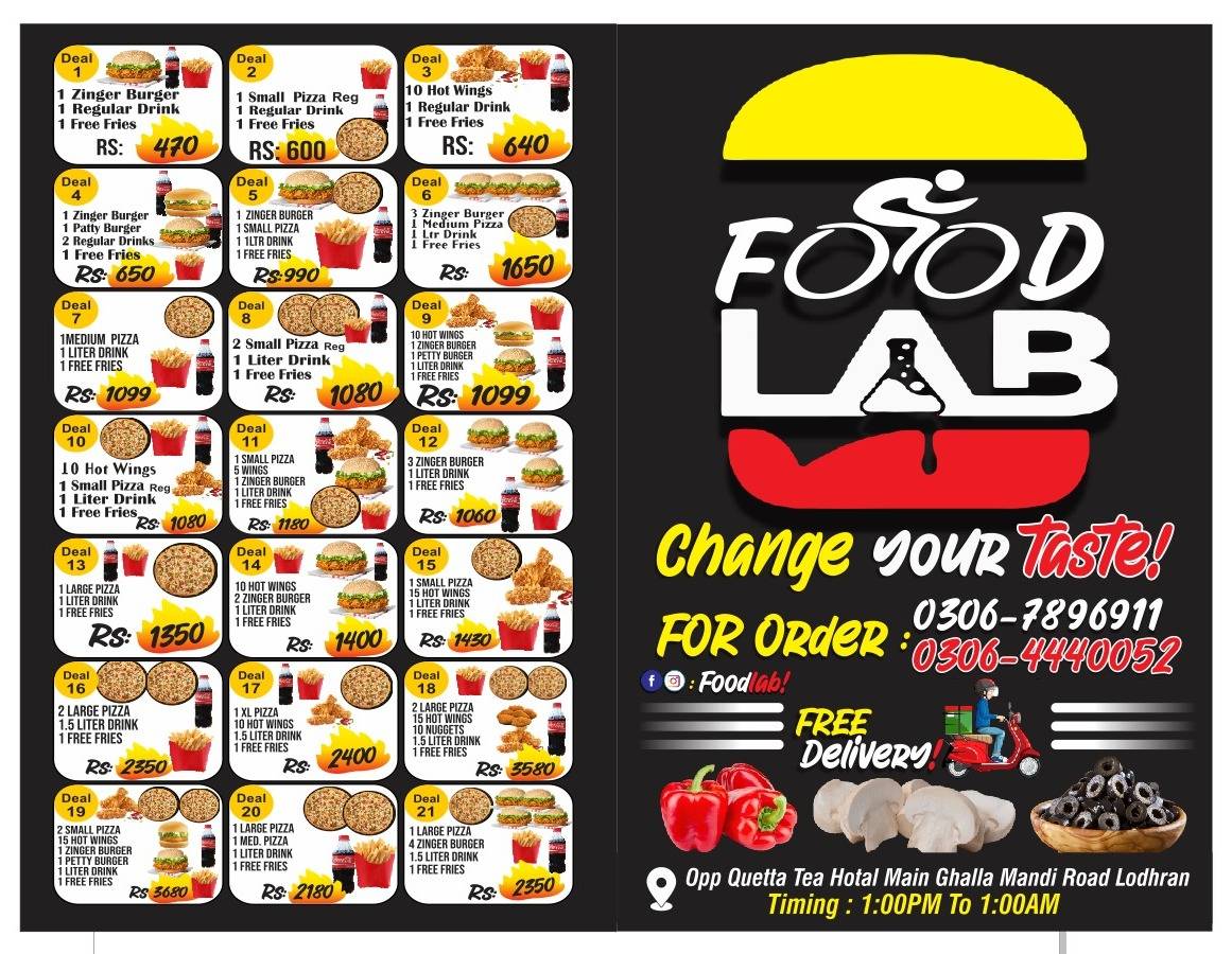 Food LAB Lodhran меню