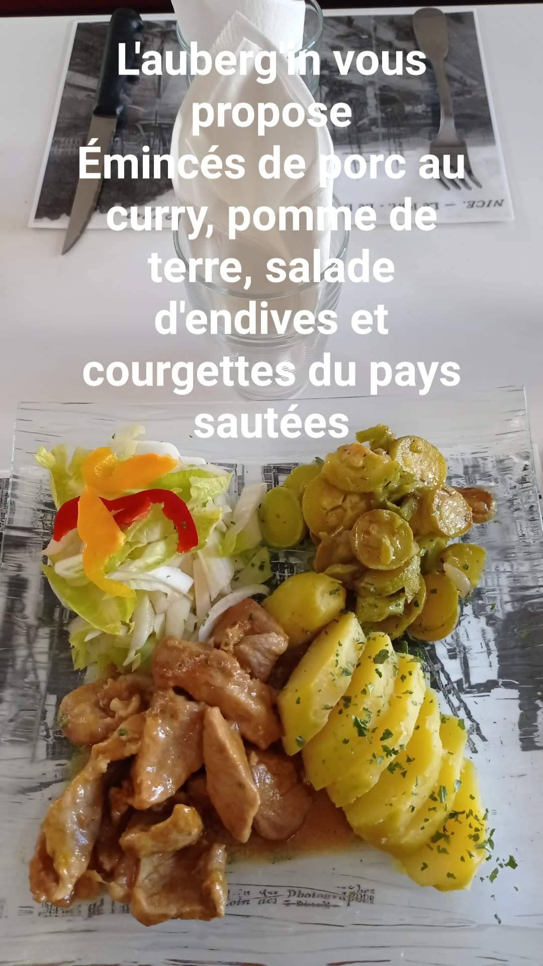 Restaurant L'Auberg'In меню
