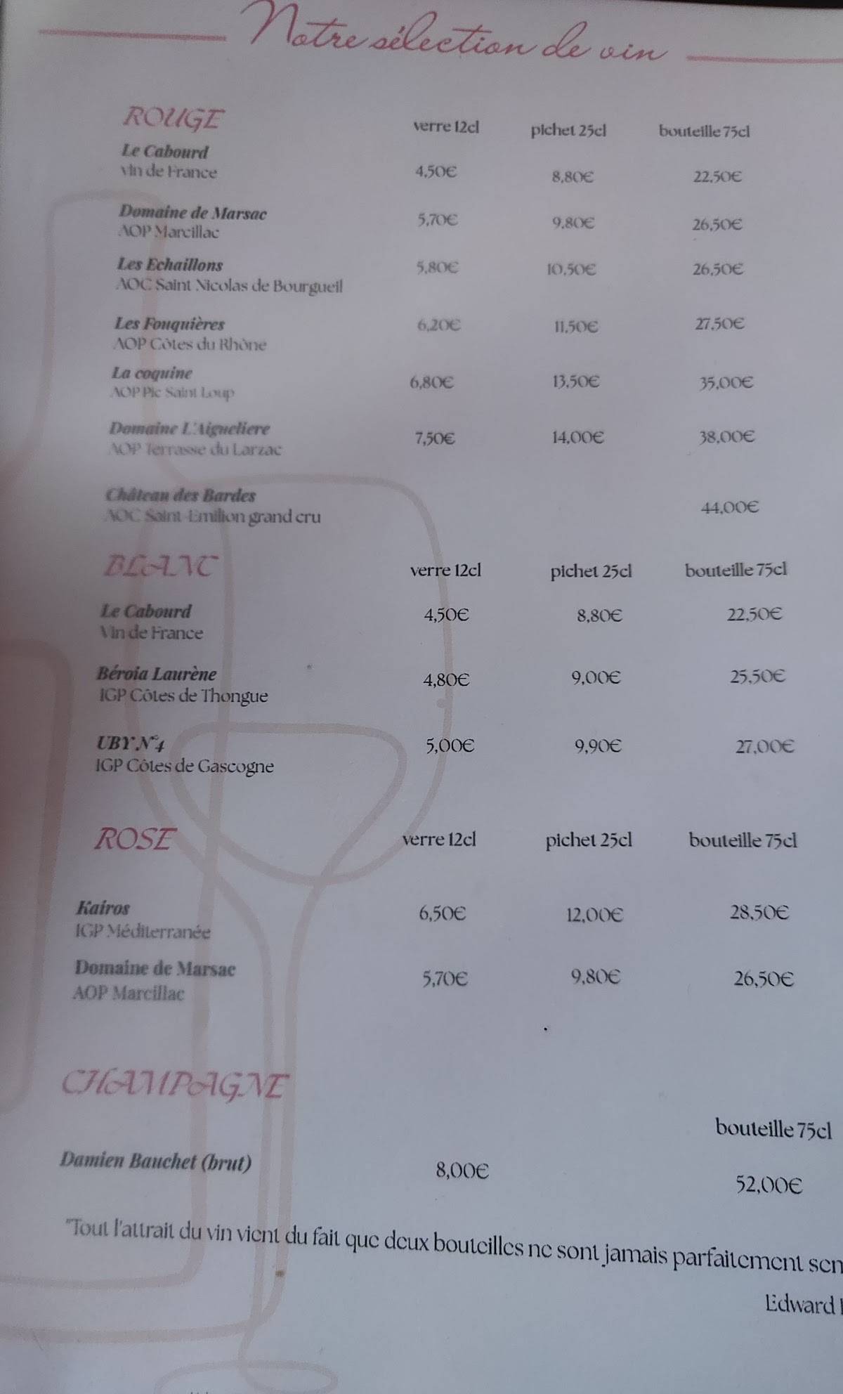 L'Aubrac Rodez меню
