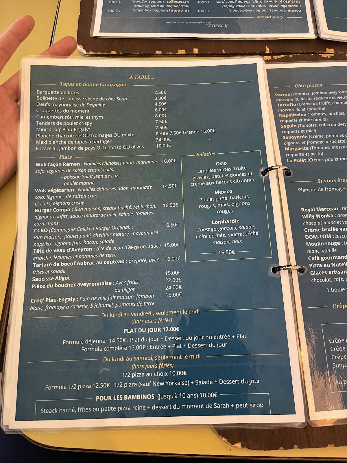 Restaurant La Compagnie Rodez меню