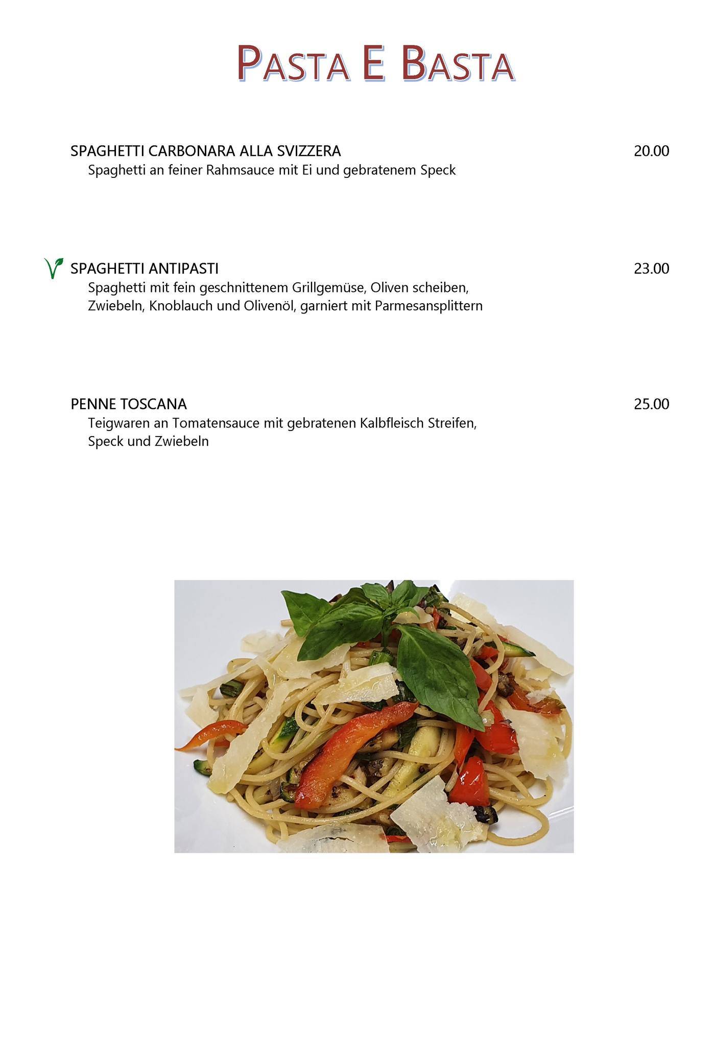 Restaurant Sonne Rüti ZH меню