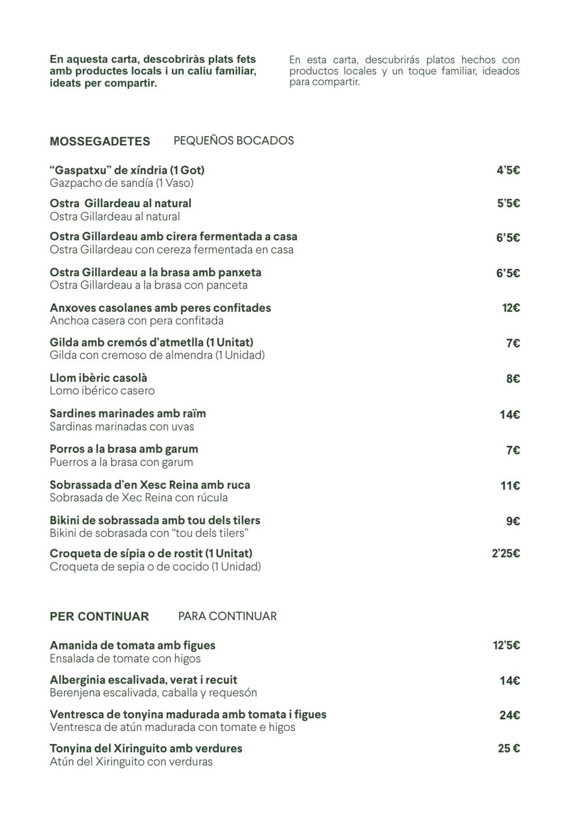 ReMei - Restaurant Cadaqués меню