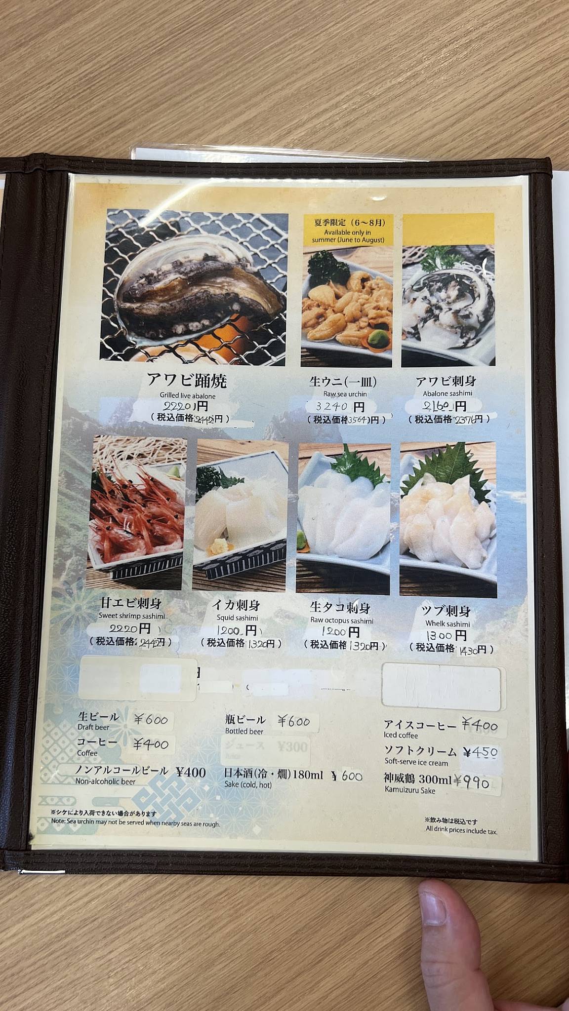 Restaurant Rinko меню