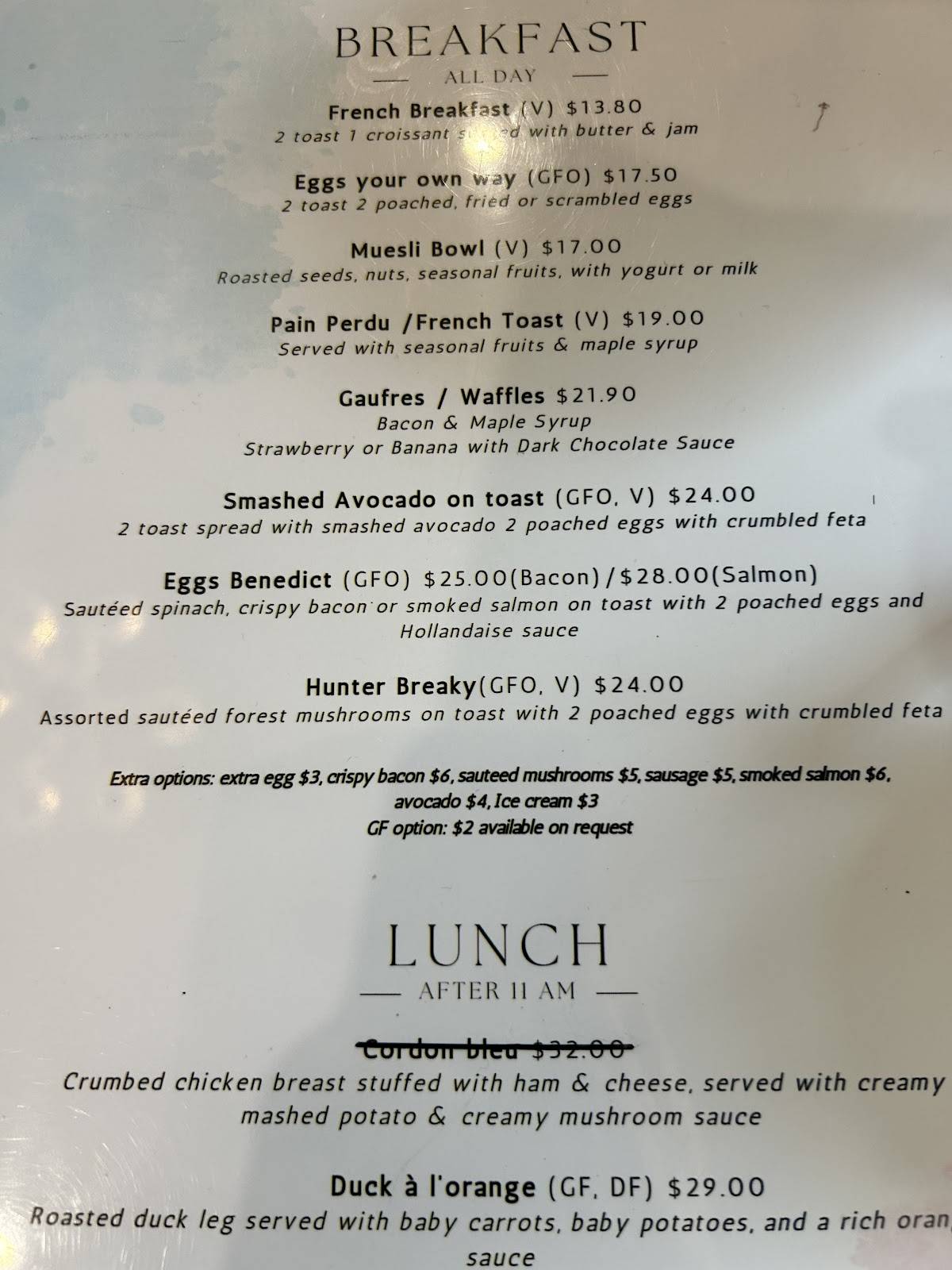 Something French on Hay St меню