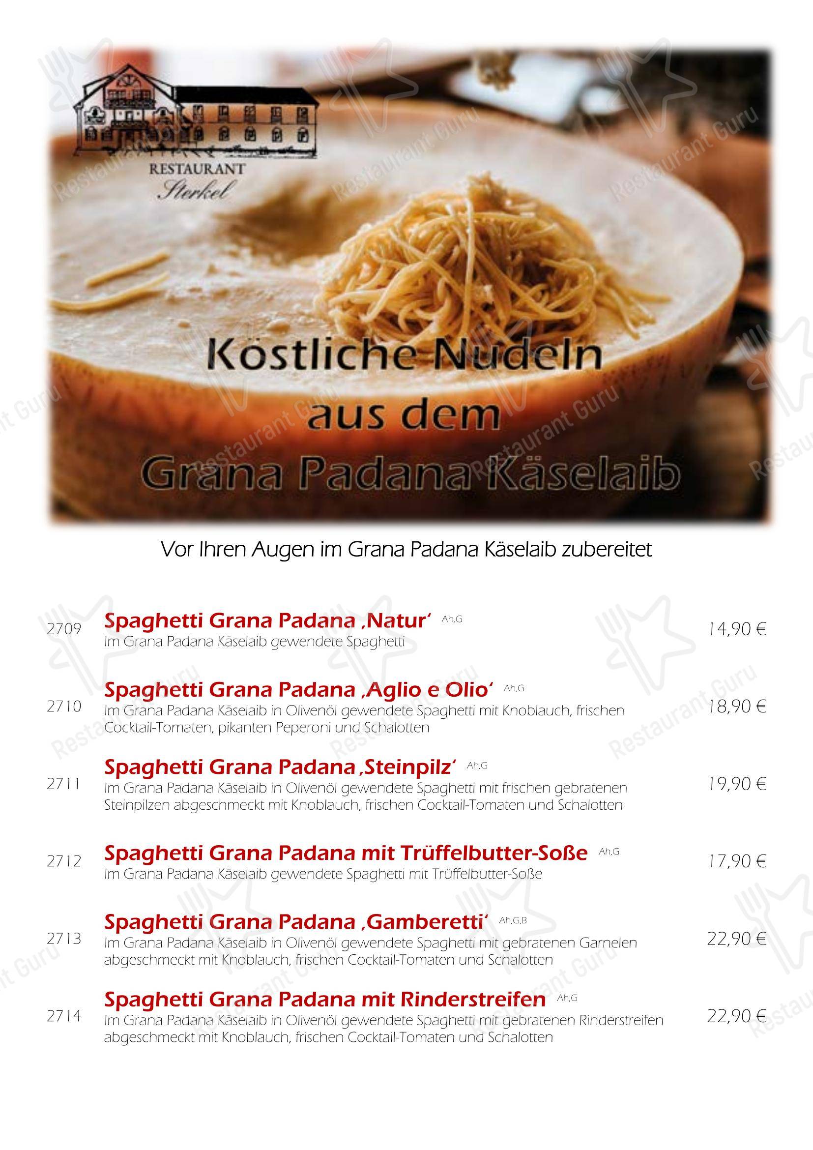 Меню напитков ресторана Restaurant Sterkel