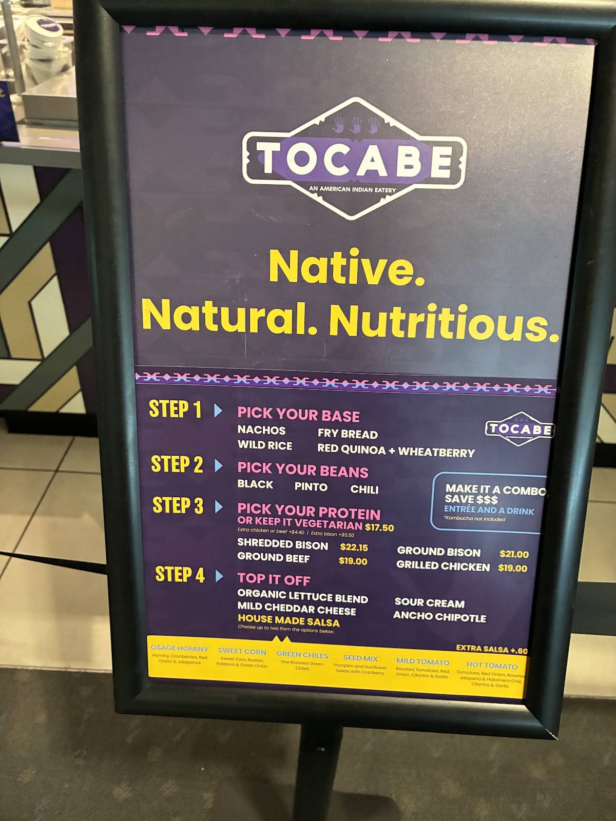 Tocabe меню
