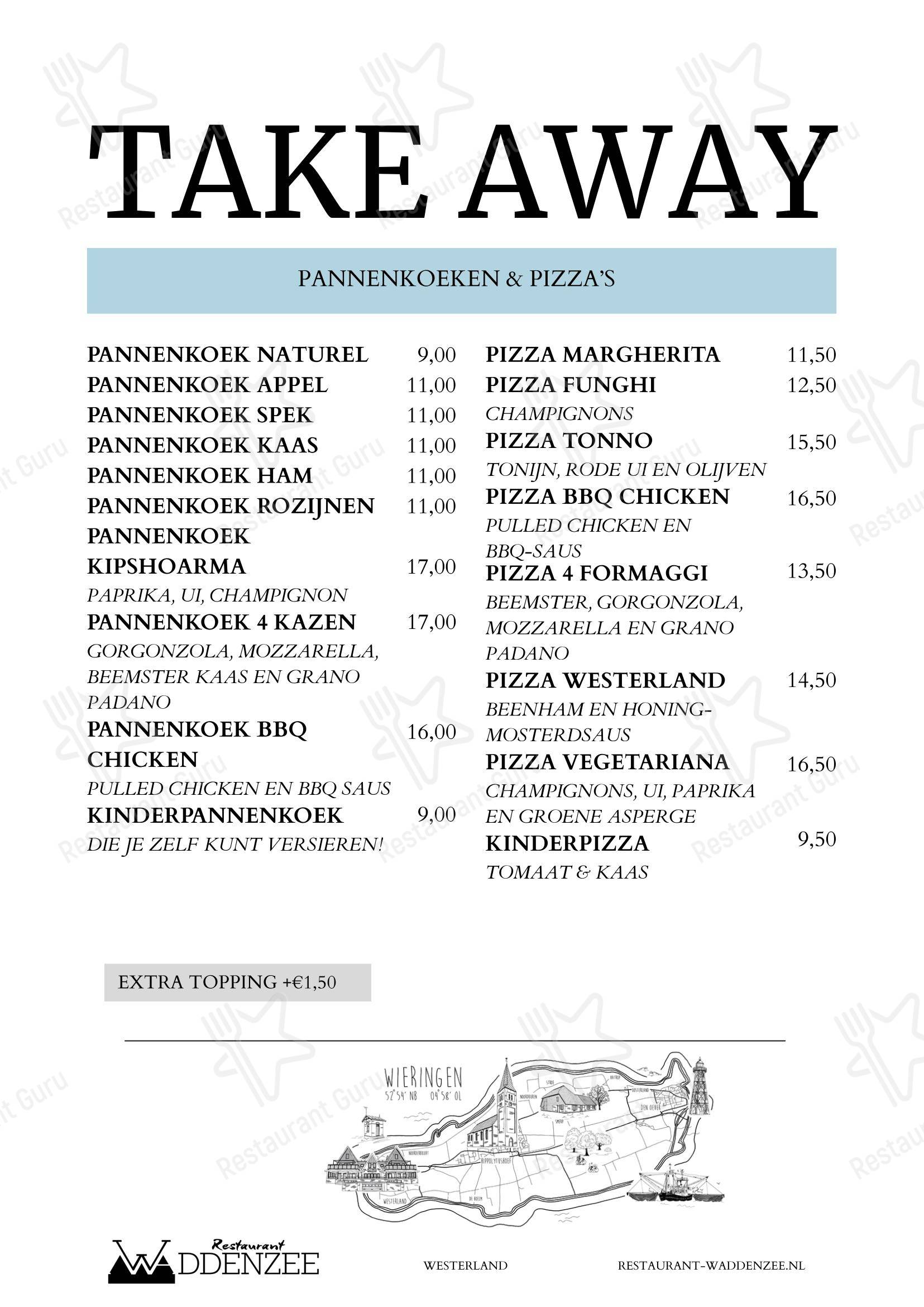 Основное меню ресторана Restaurant Waddenzee в Westerland