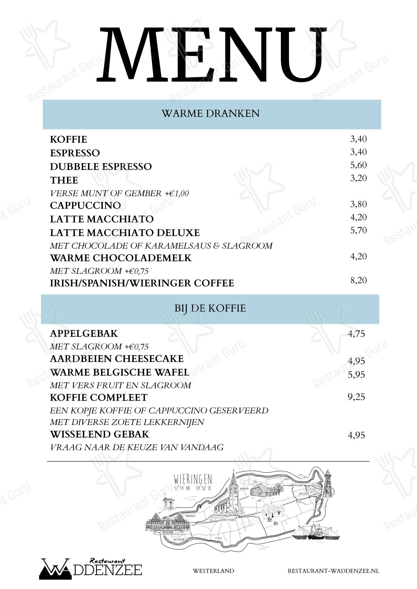 菜单 ресторана Restaurant Waddenzee в Westerland