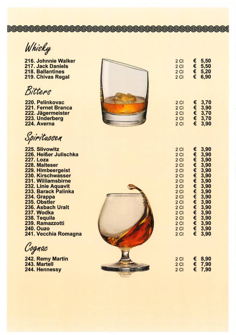 Restaurant Zagreb меню