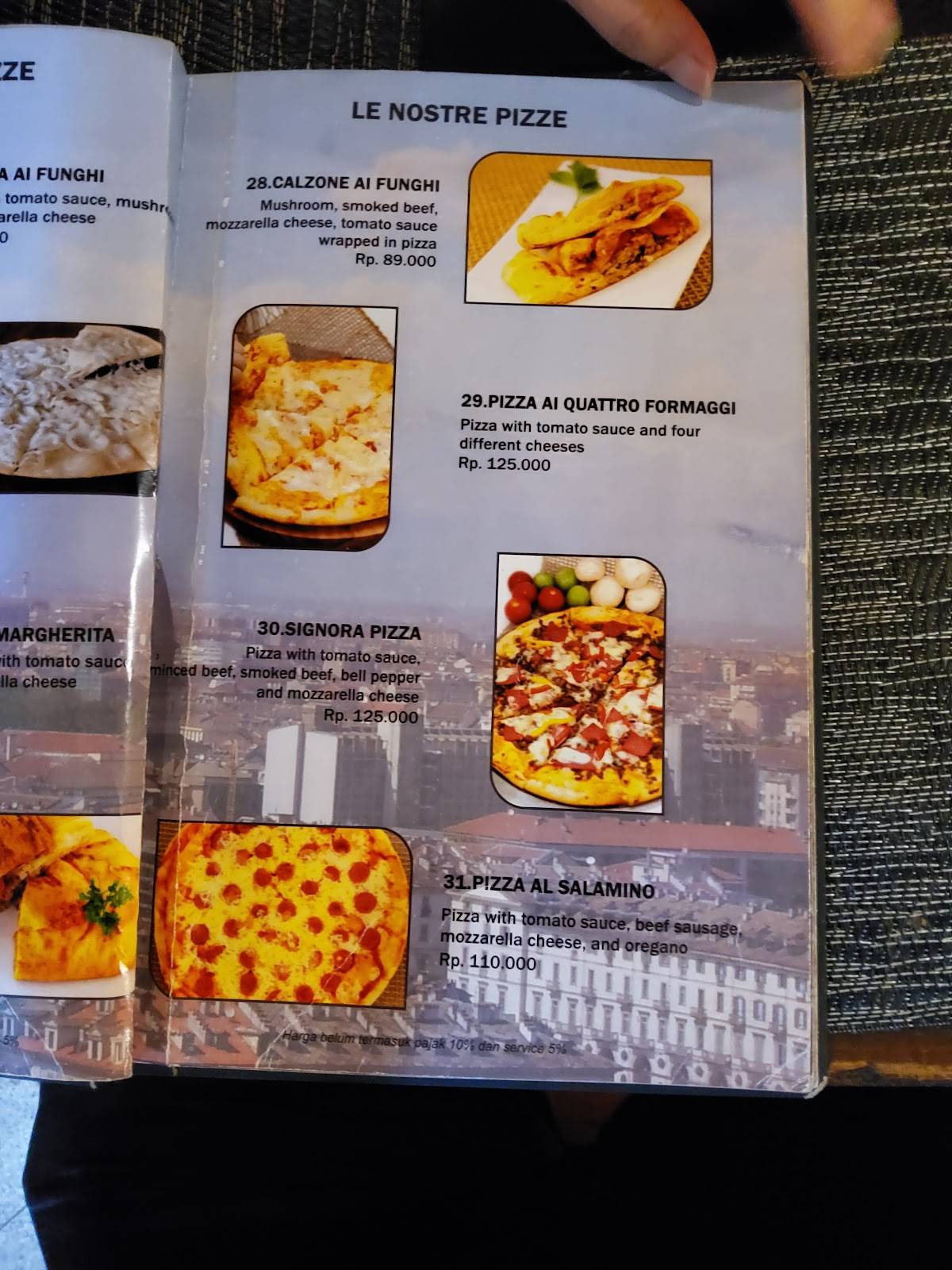 signora pasta malang меню
