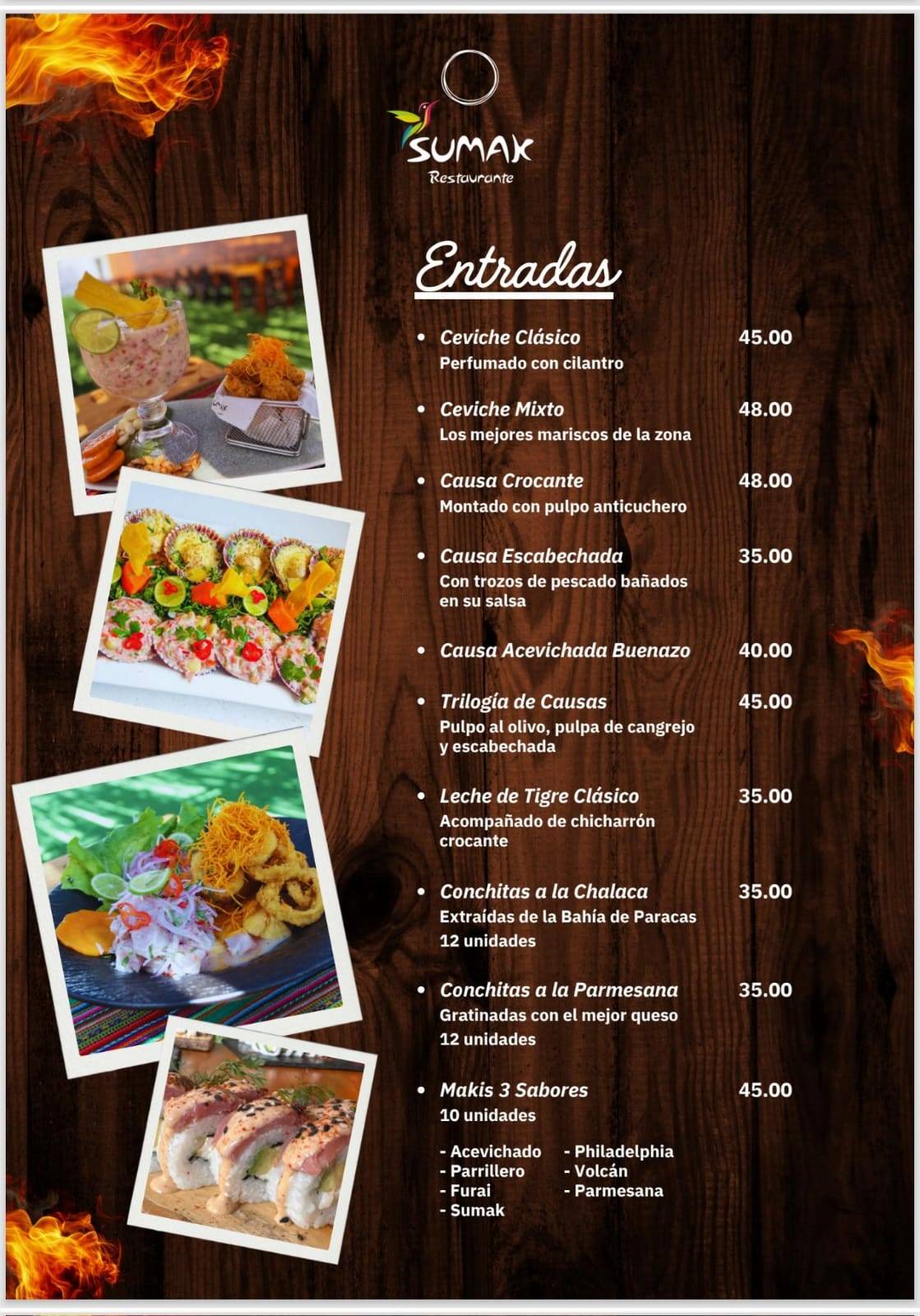 Restaurante Campestre Sumak меню