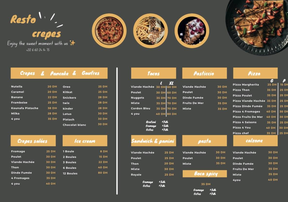 Resto Crêpes меню
