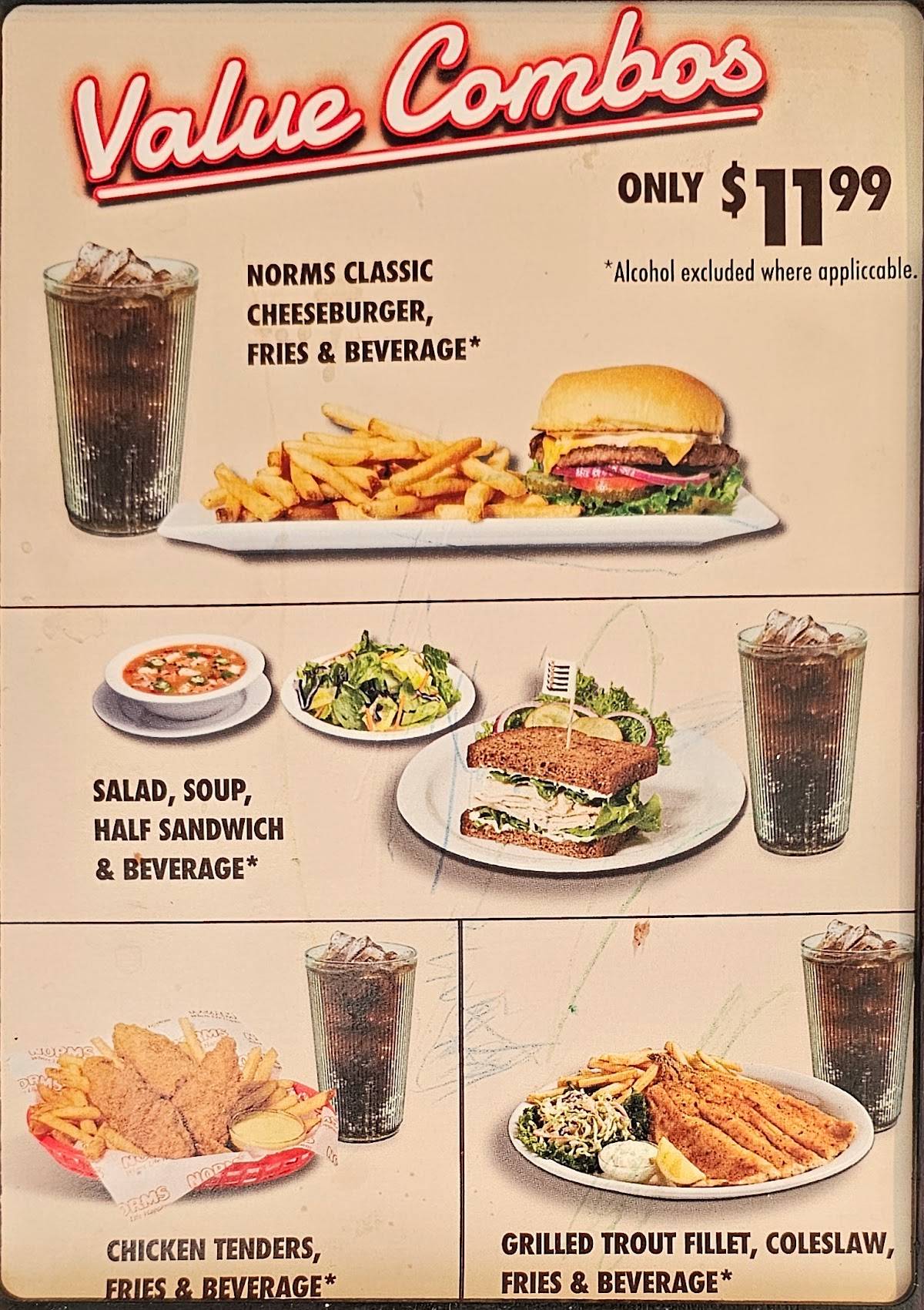 NORMS Restaurant меню