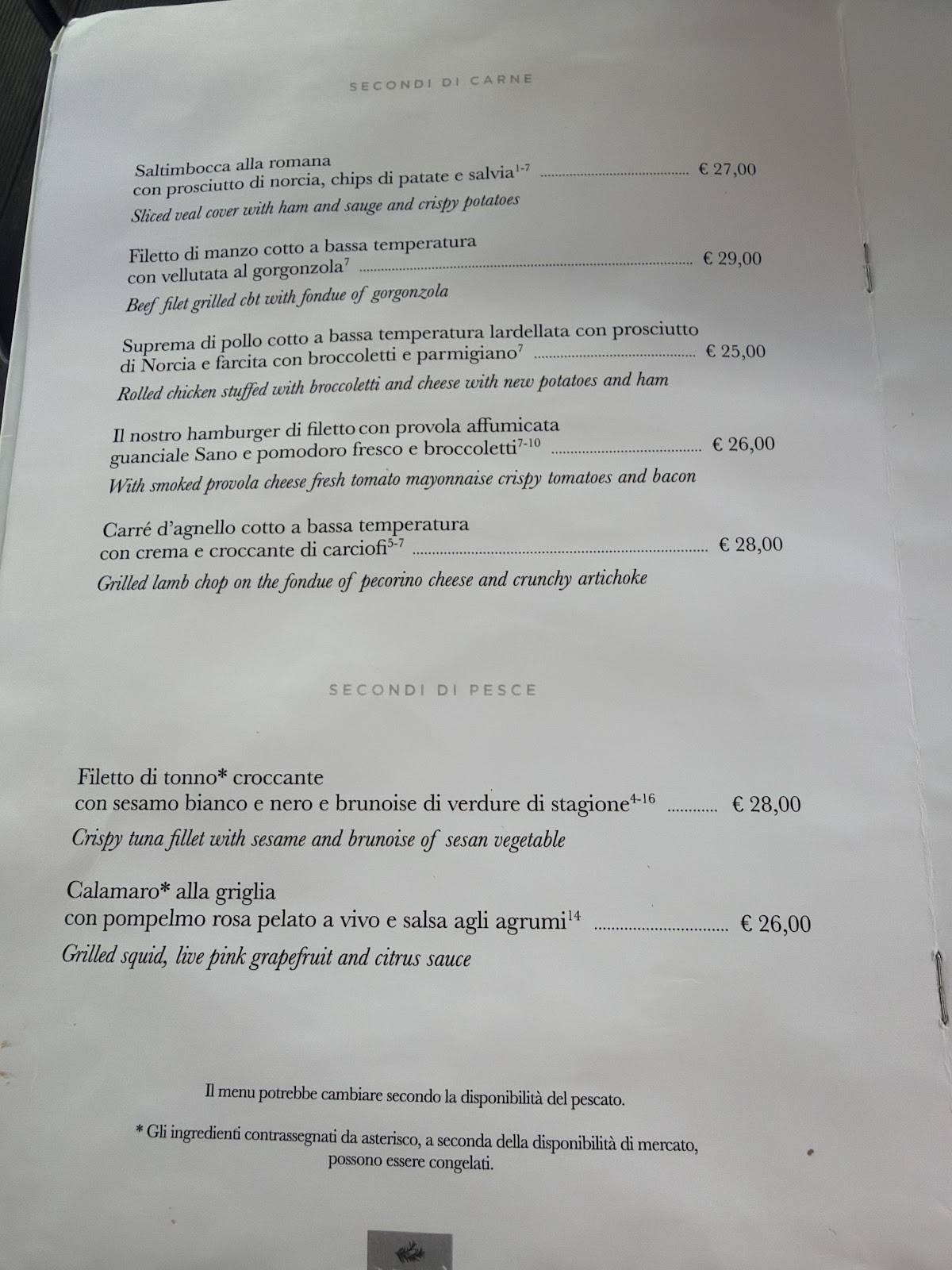 Ristorante Arlù меню